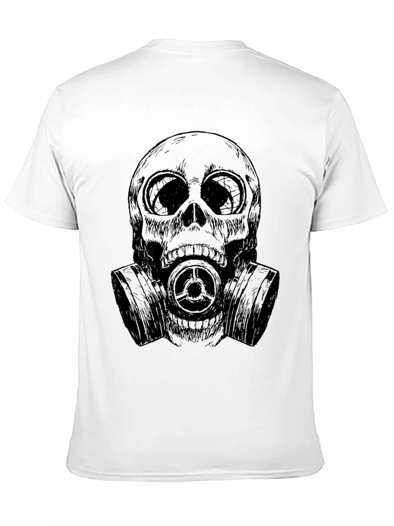 Skull Gas Mask Graphic Tee - Black