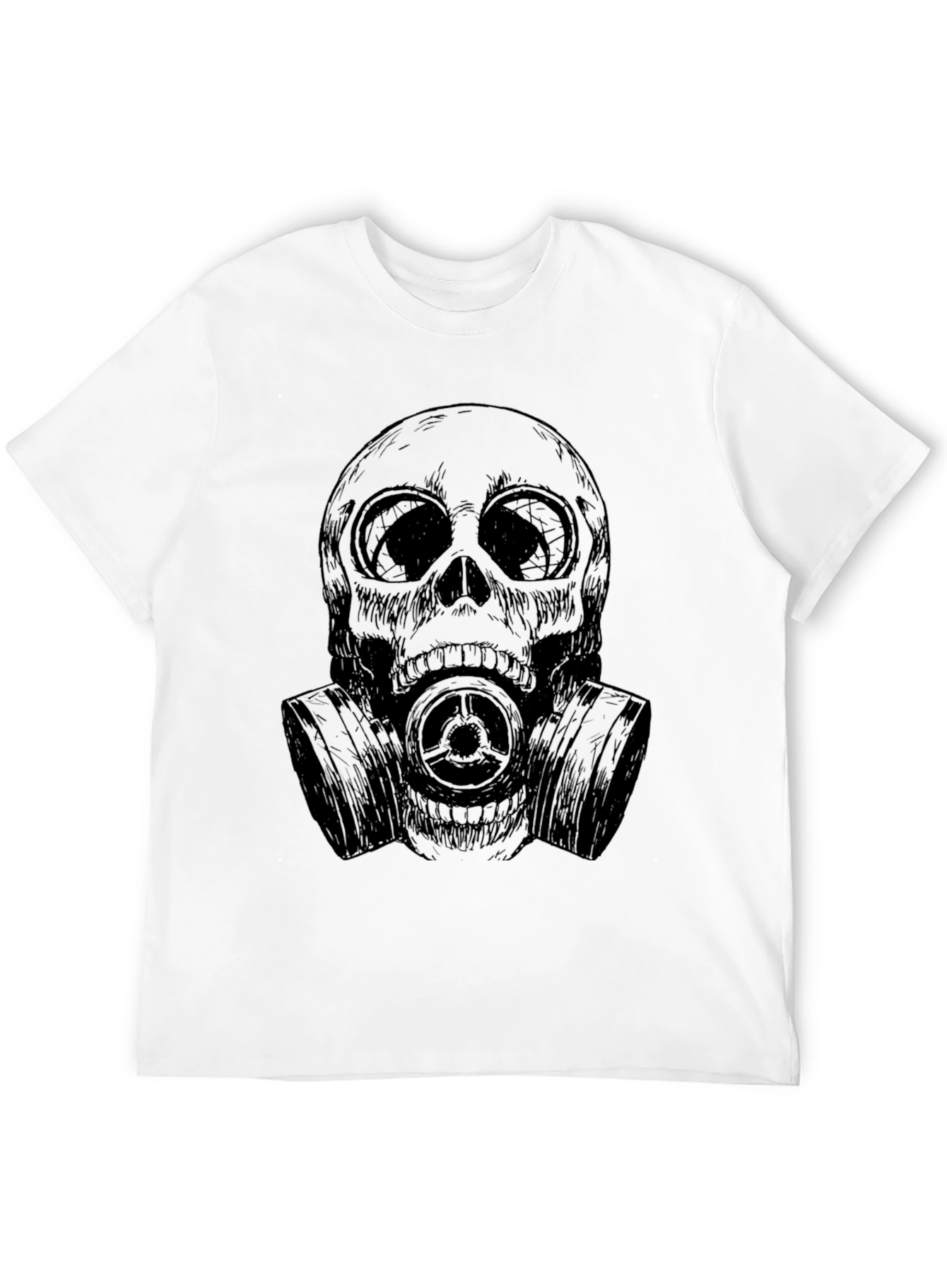 Skull Gas Mask Graphic Tee - Black