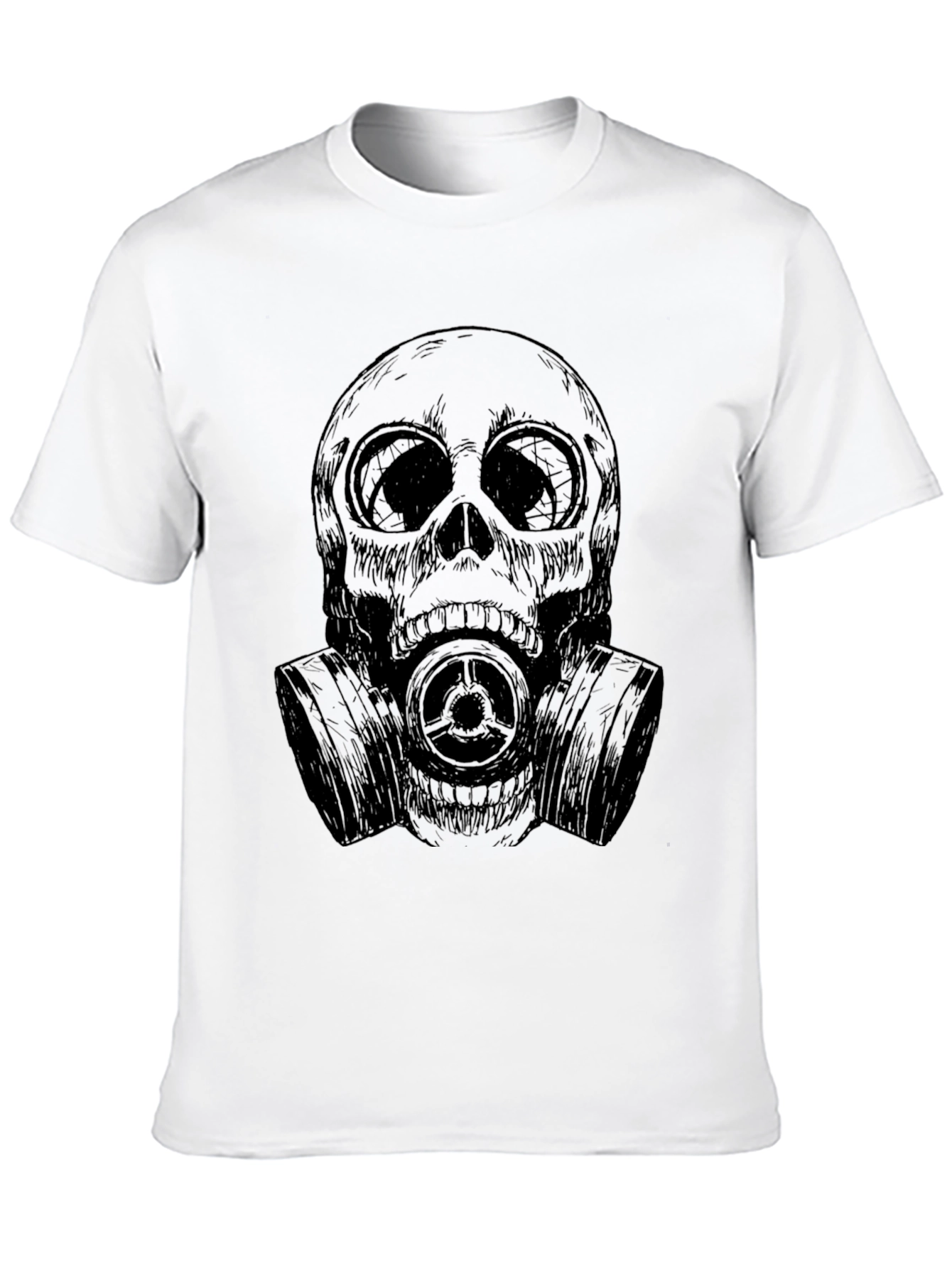 Skull Gas Mask Graphic Tee - Black