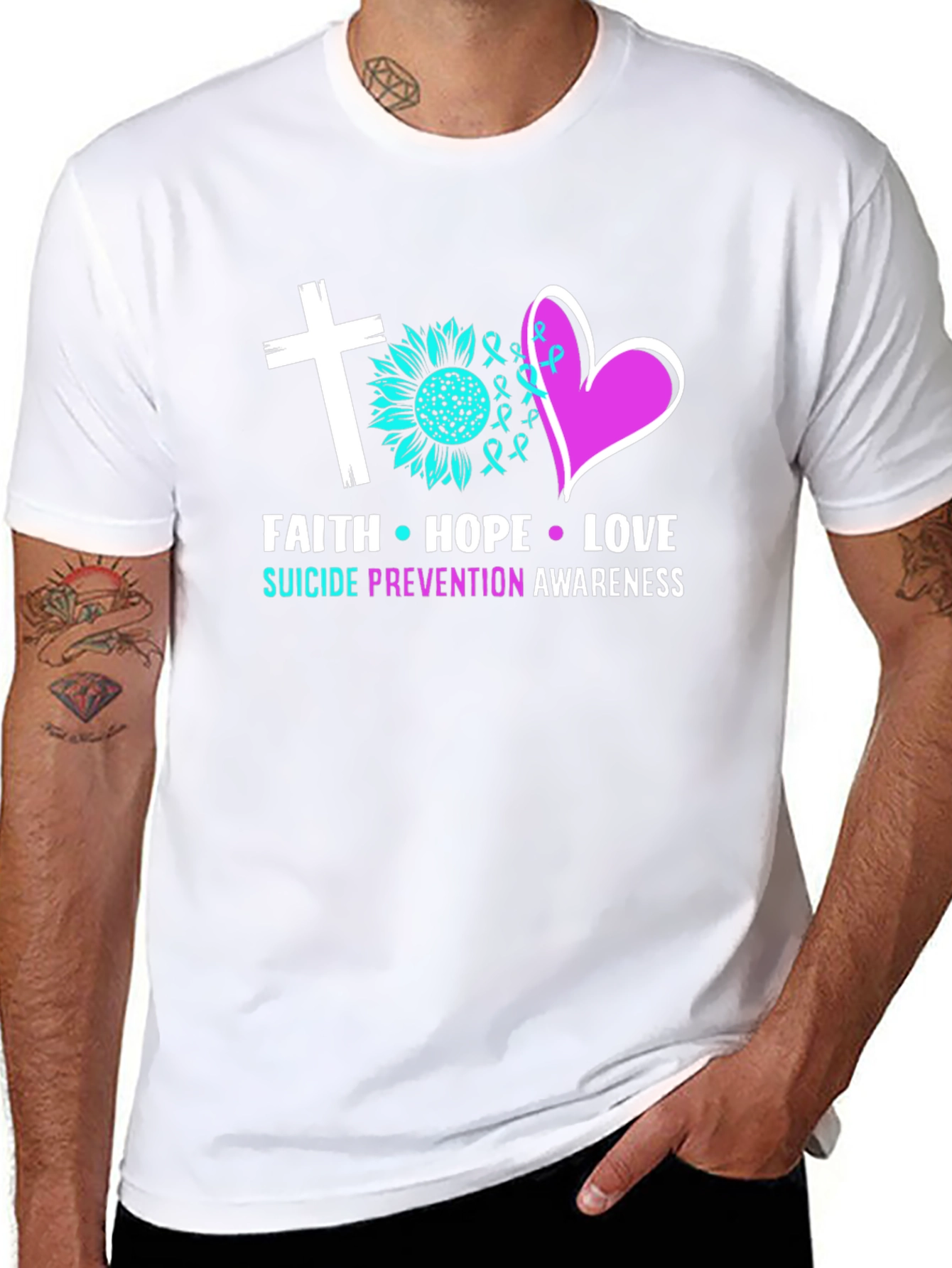 Faith Hope Love Suicide Prevention Awareness T-Shirt