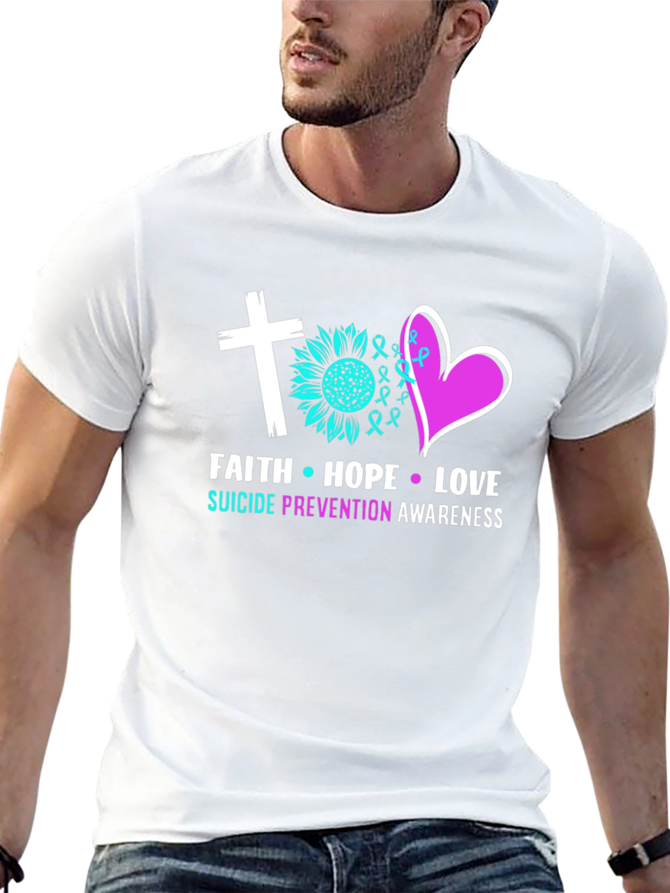 Faith Hope Love Suicide Prevention Awareness T-Shirt
