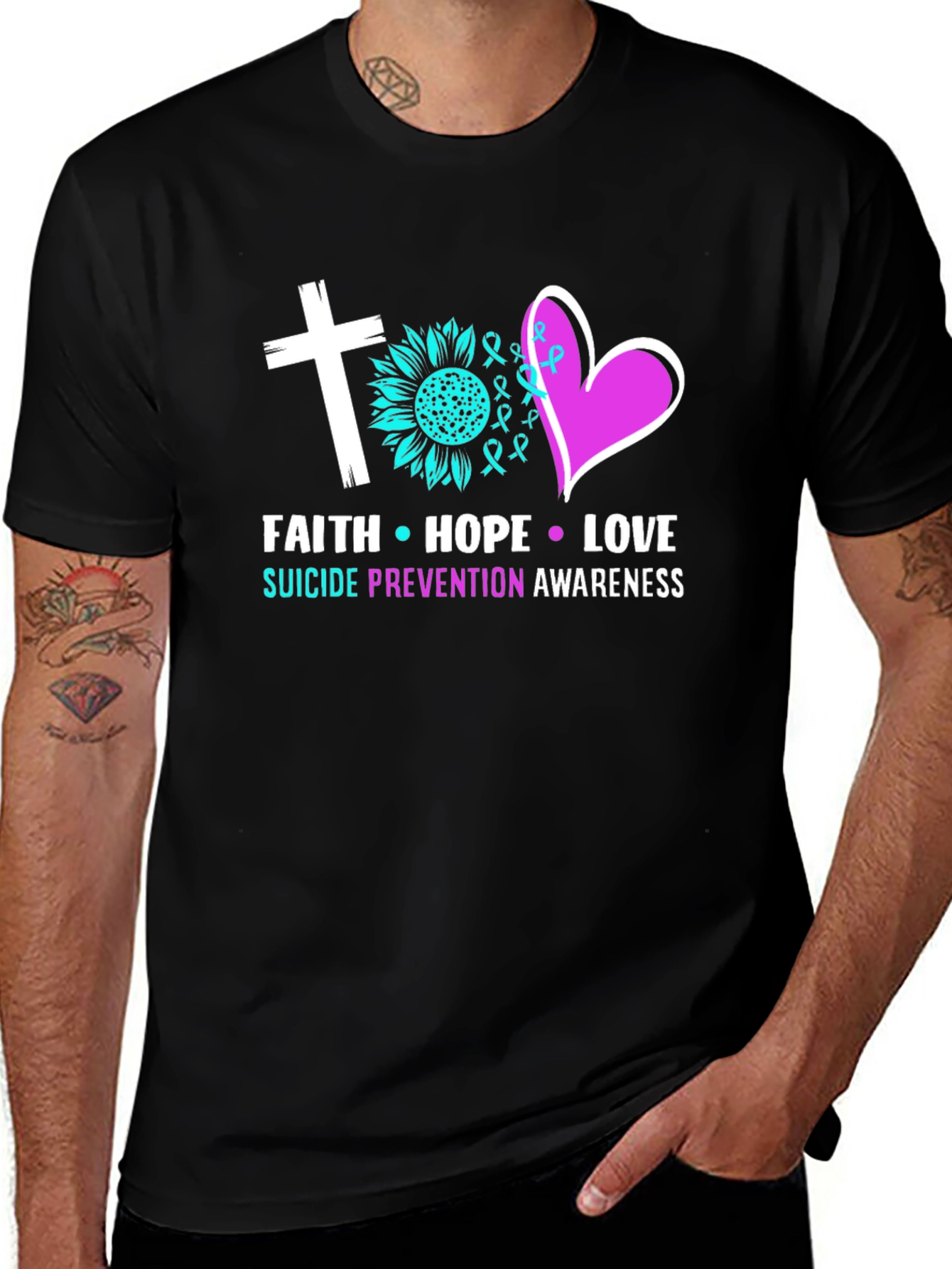 Faith Hope Love Suicide Prevention Awareness T-Shirt
