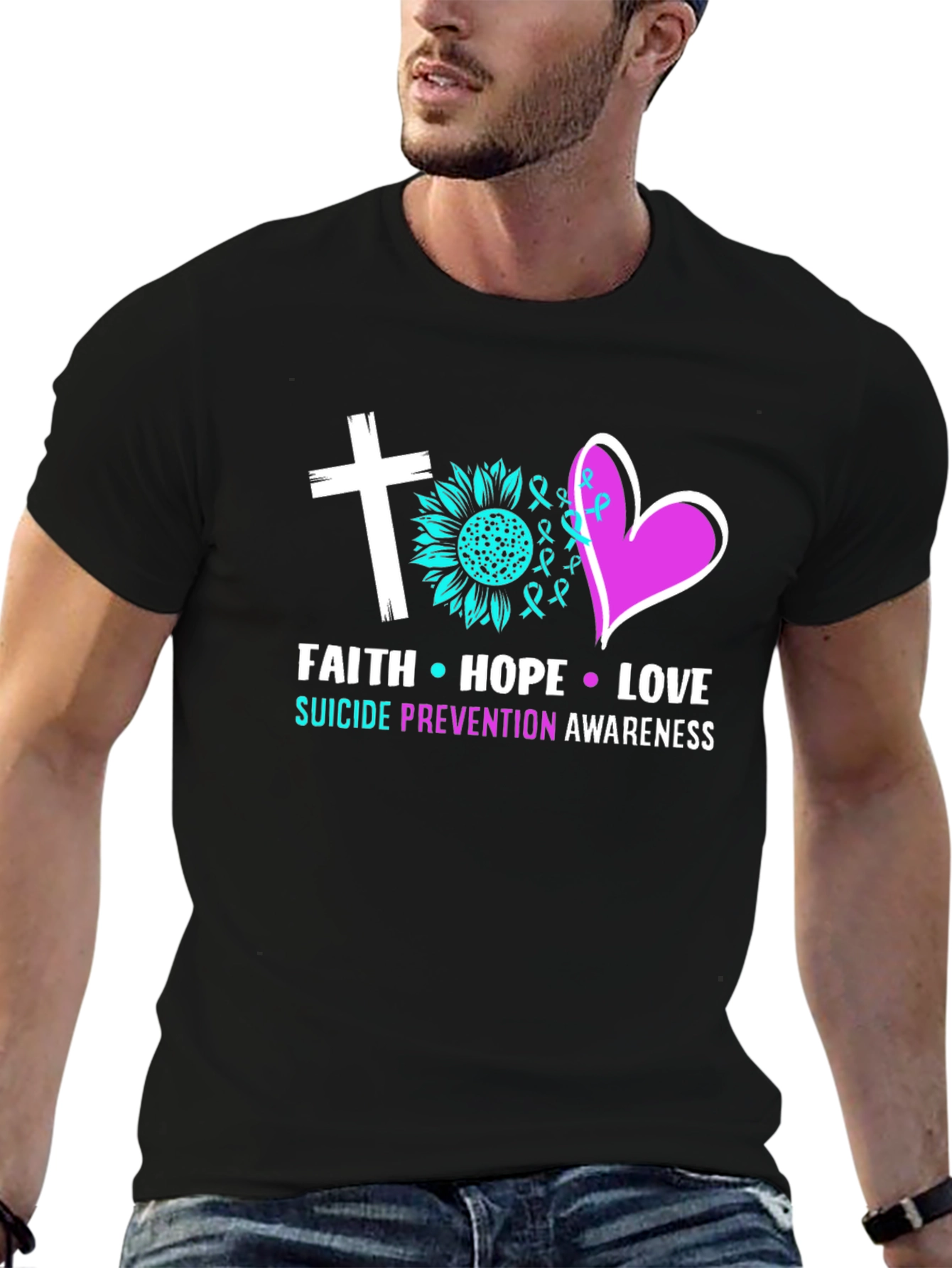 Faith Hope Love Suicide Prevention Awareness T-Shirt