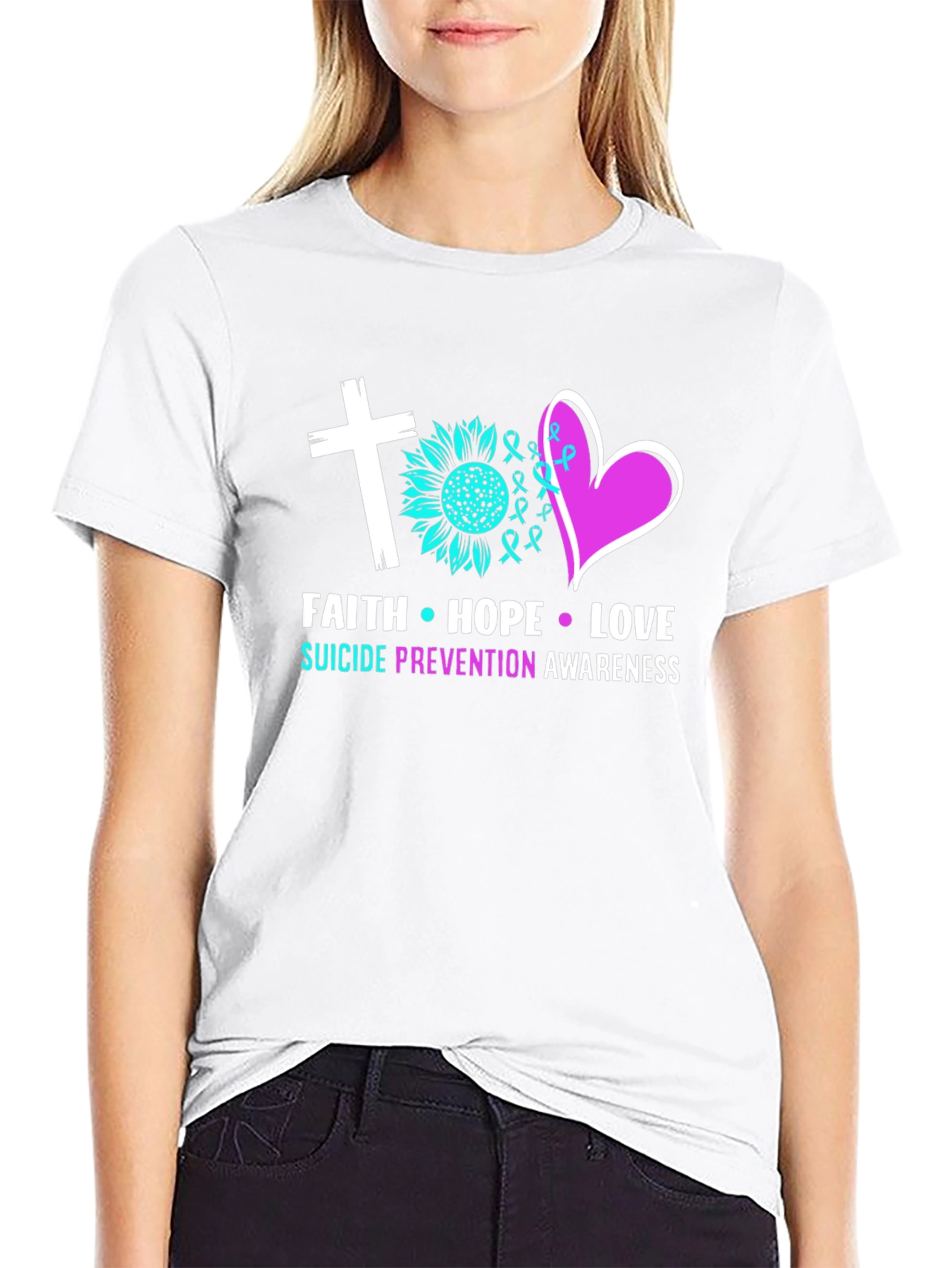 Faith Hope Love Suicide Prevention Awareness T-Shirt