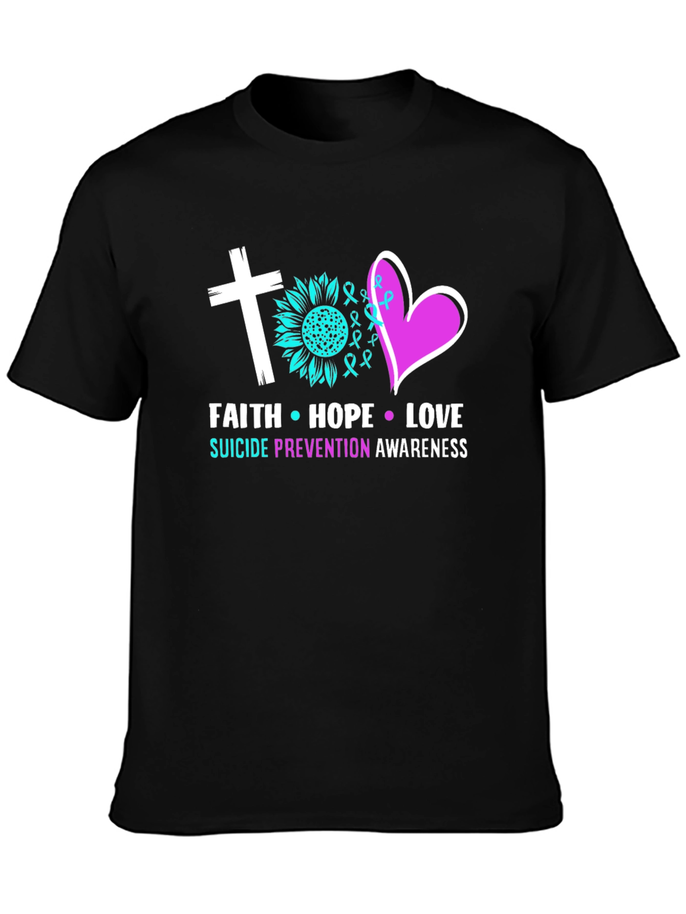 Faith Hope Love Suicide Prevention Awareness T-Shirt