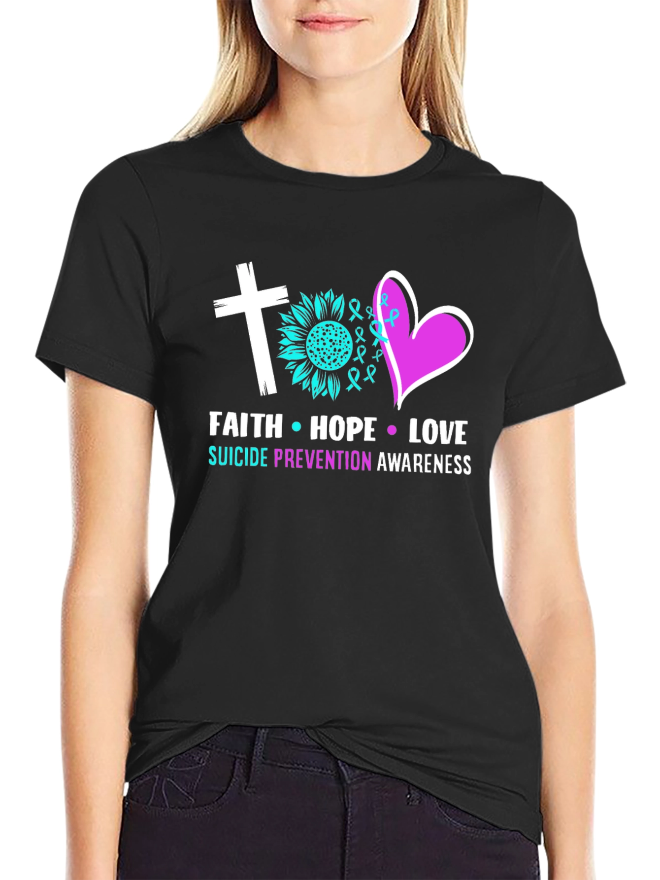 Faith Hope Love Suicide Prevention Awareness T-Shirt