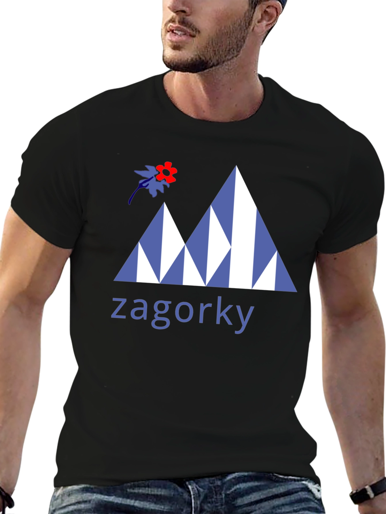 Zagorky Mountain Design Black T-Shirt