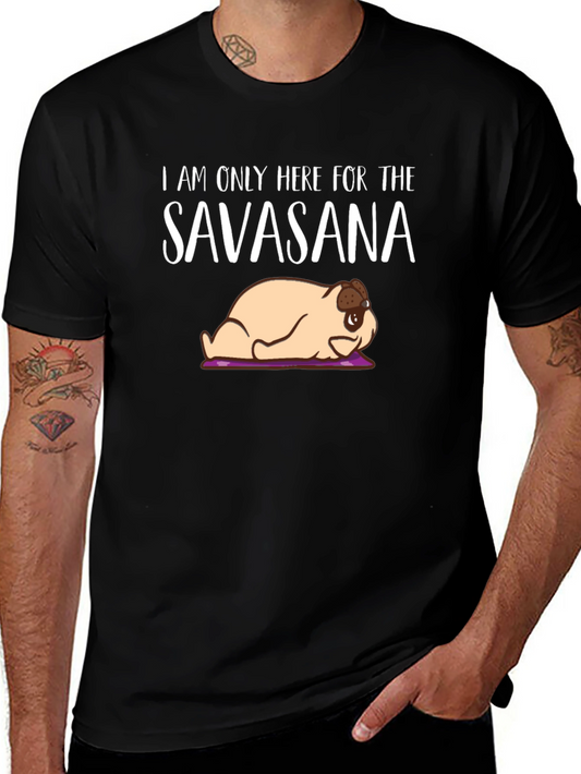 Savasana Pug T-Shirt - Relaxed Yoga Tee
