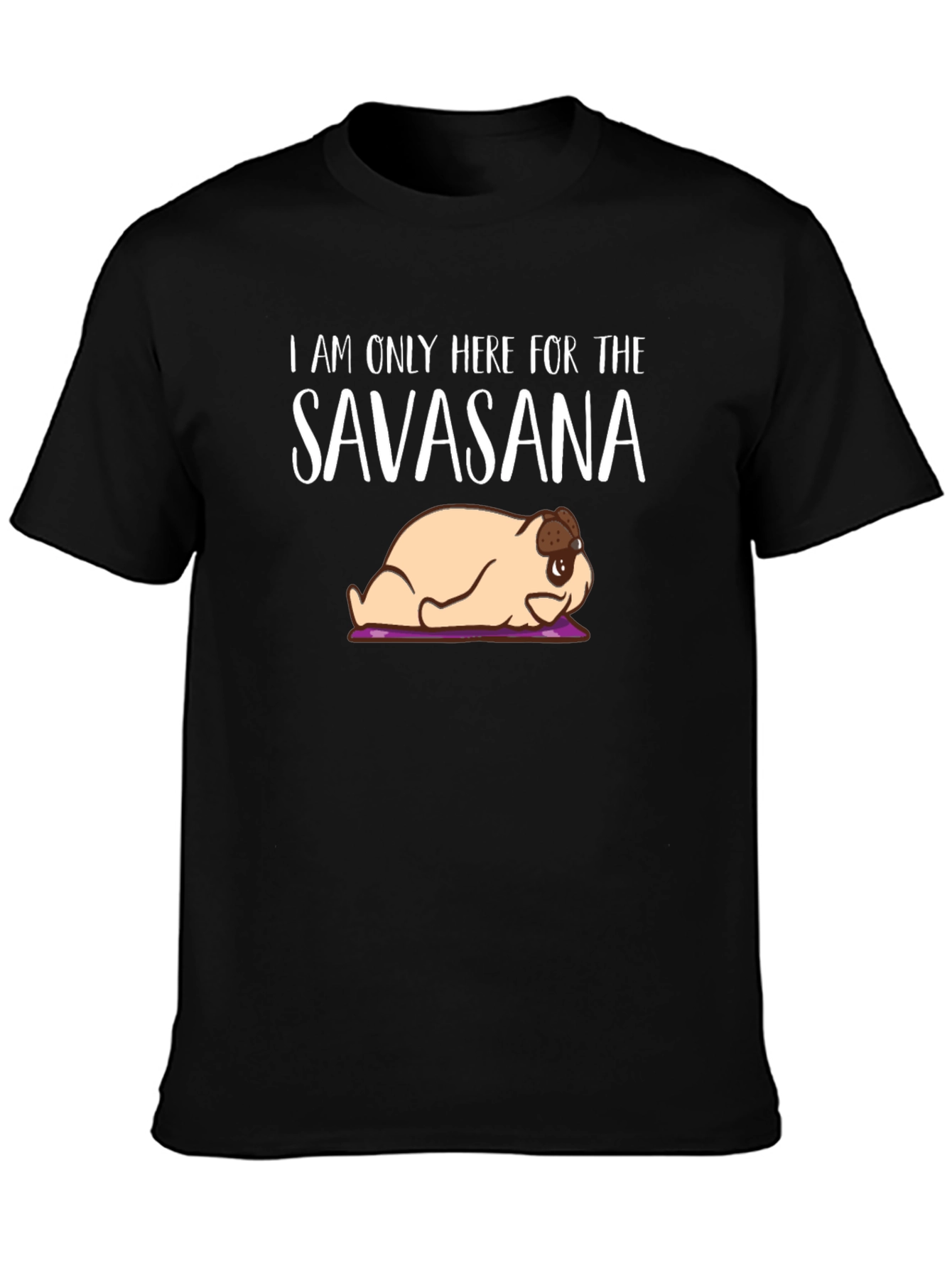 Savasana Pug T-Shirt - Relaxed Yoga Tee