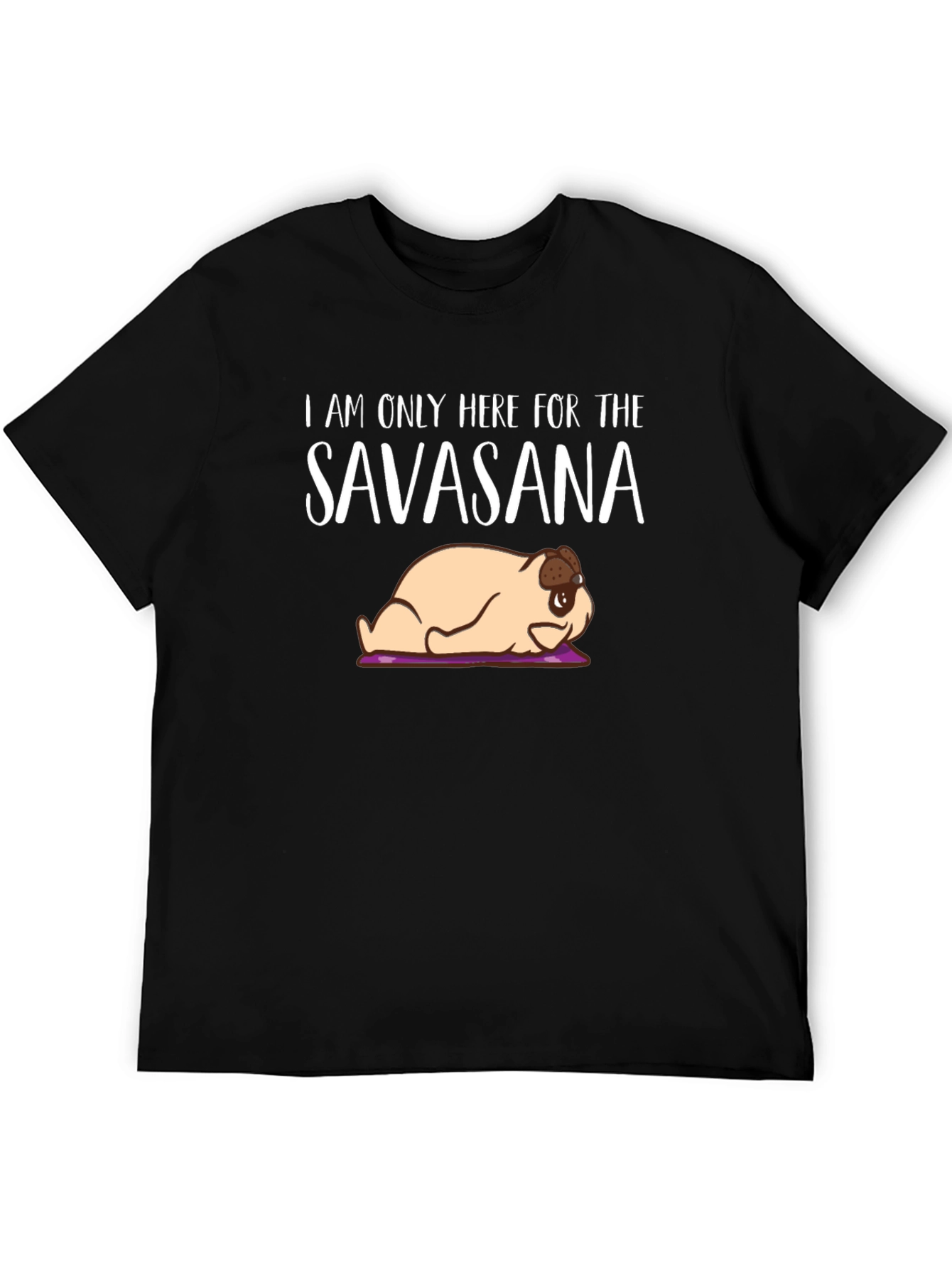 Savasana Pug T-Shirt - Relaxed Yoga Tee