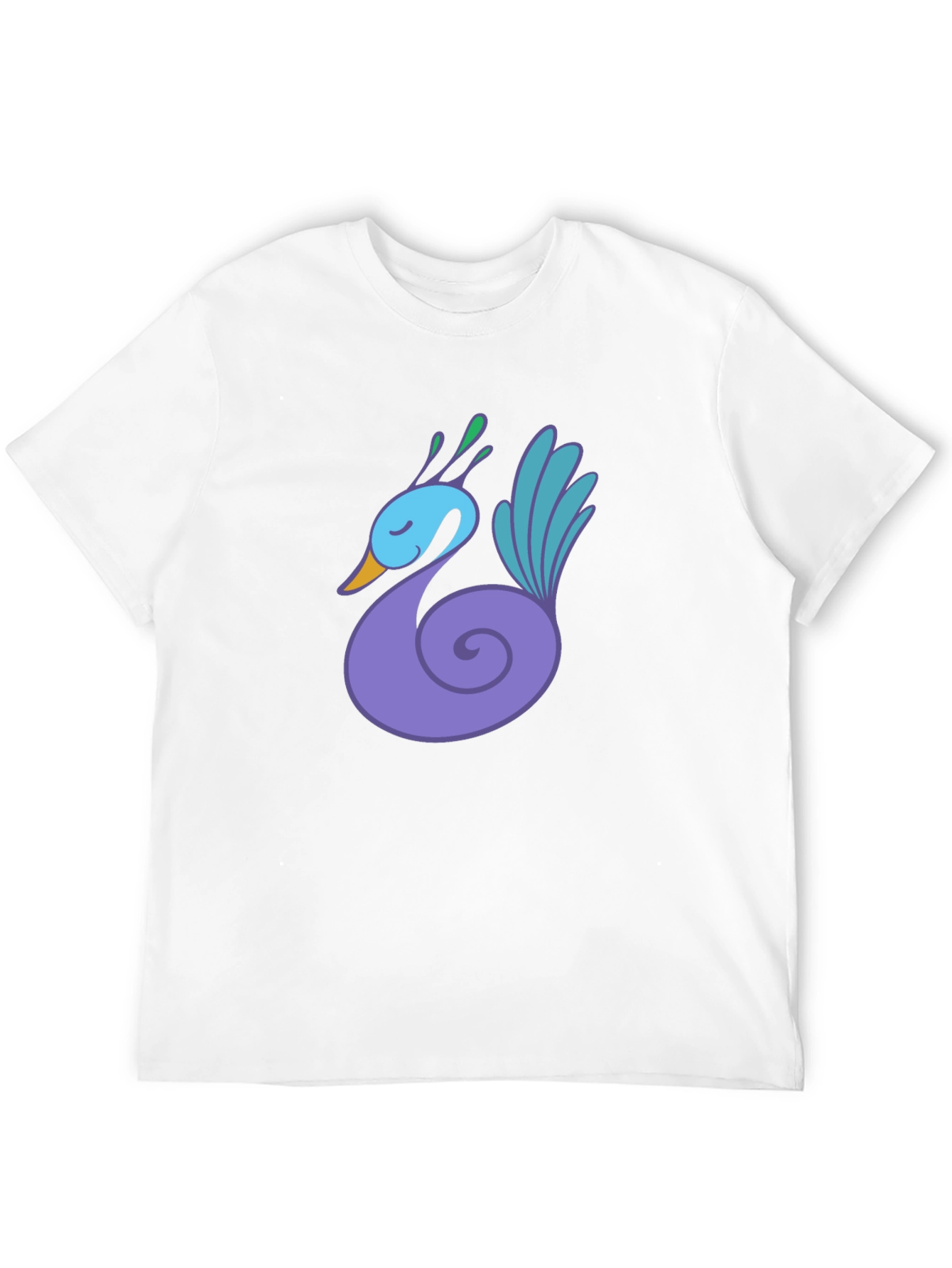 Black T-Shirt with Swan Graphic
