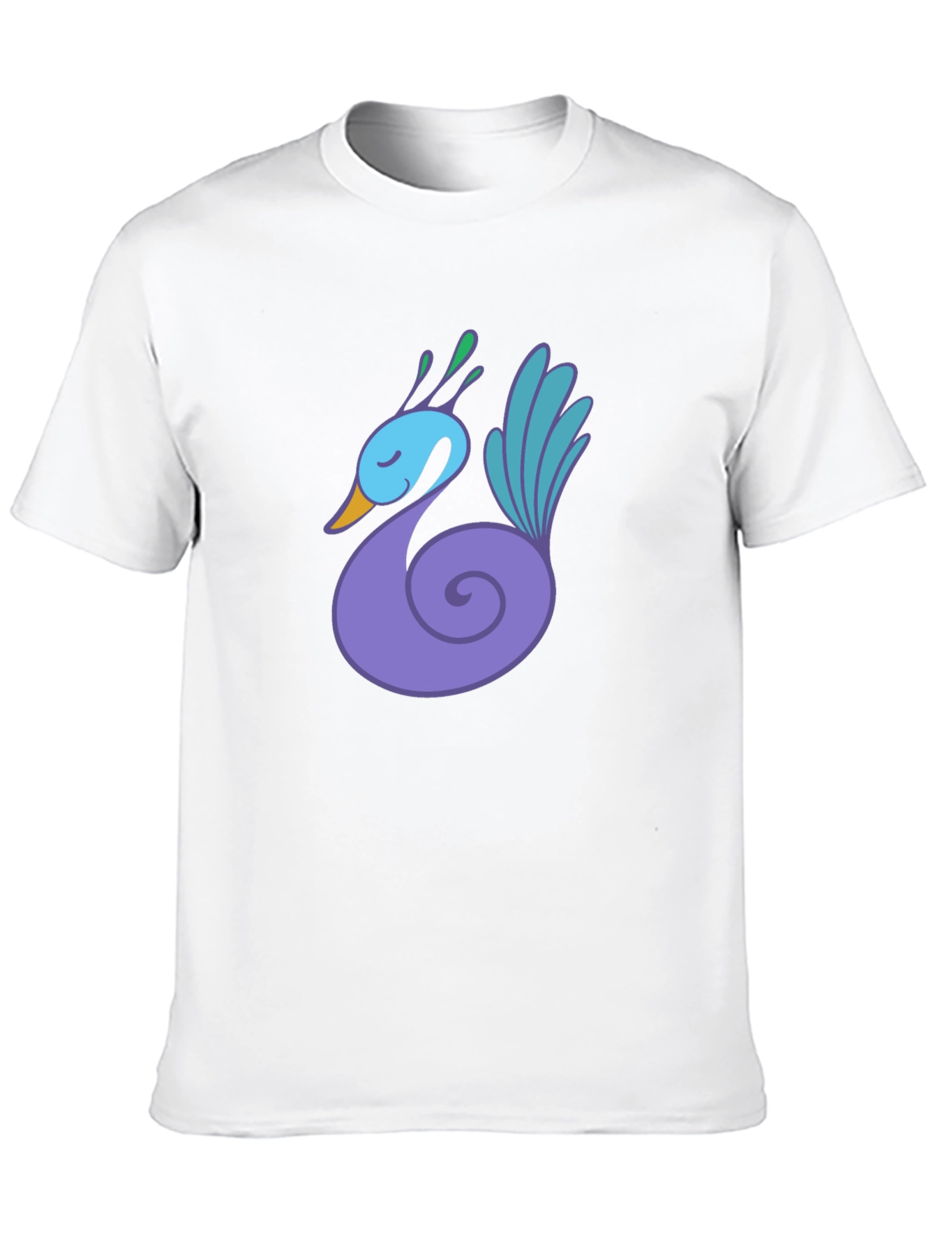 Black T-Shirt with Swan Graphic