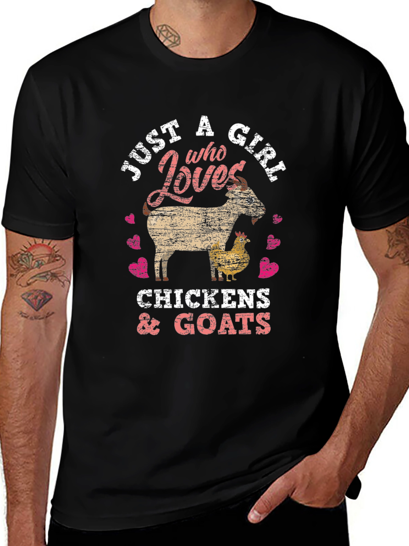 Just A Girl Who Loves Goats & Chickens T-Shirt