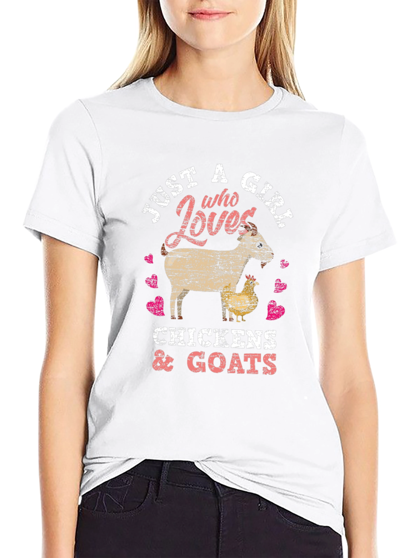 Just A Girl Who Loves Goats & Chickens T-Shirt