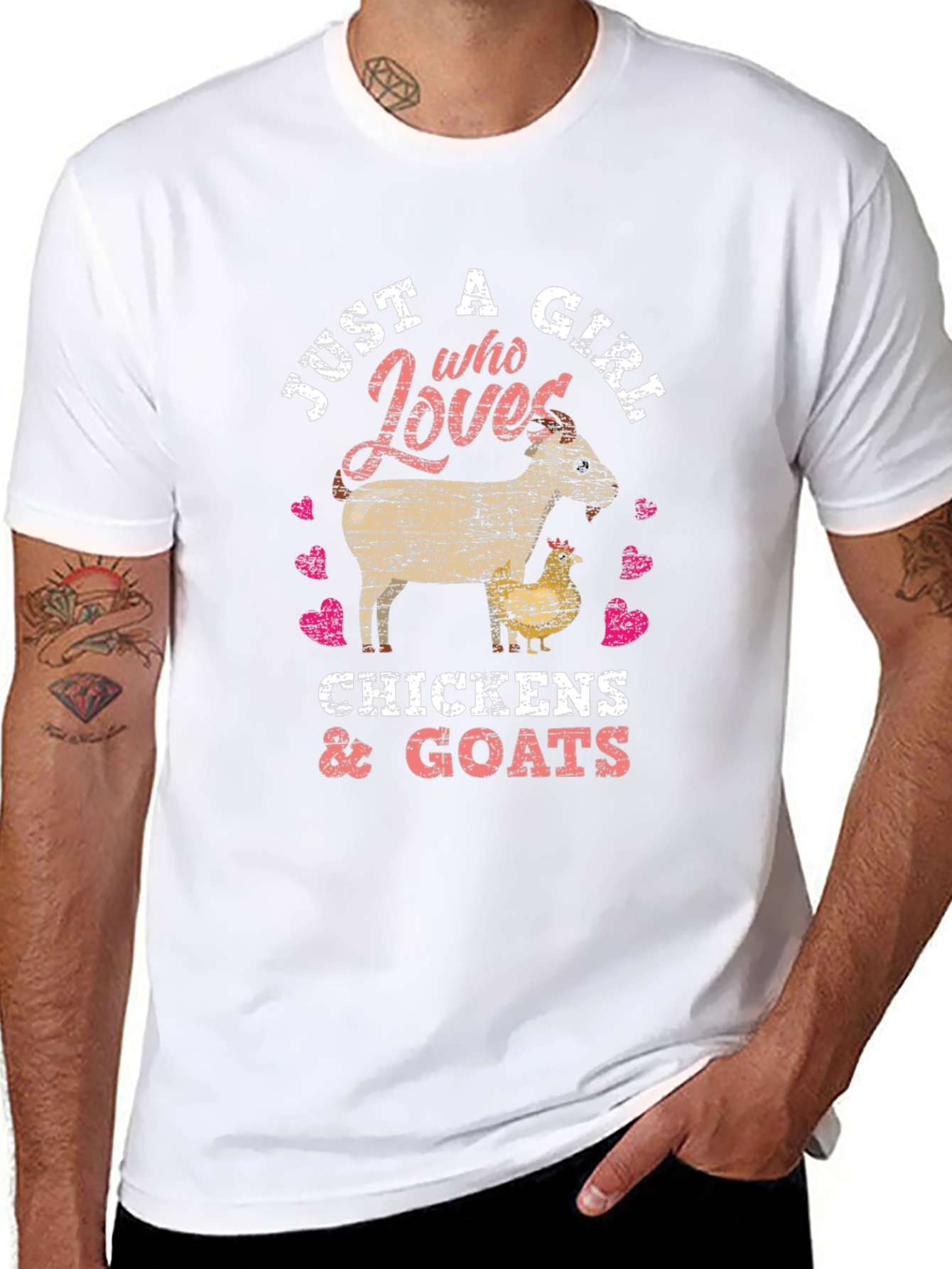 Just A Girl Who Loves Goats & Chickens T-Shirt