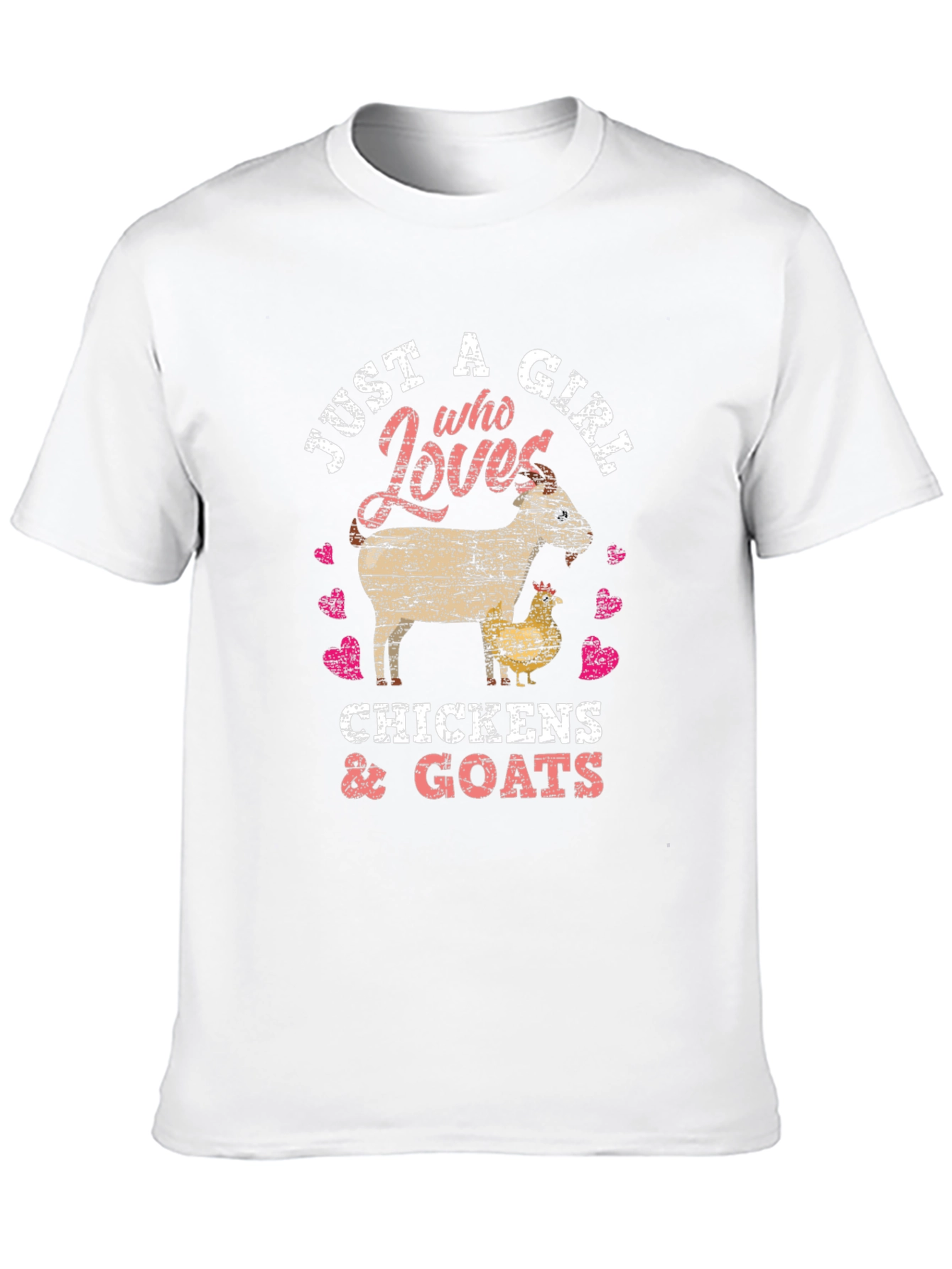 Just A Girl Who Loves Goats & Chickens T-Shirt