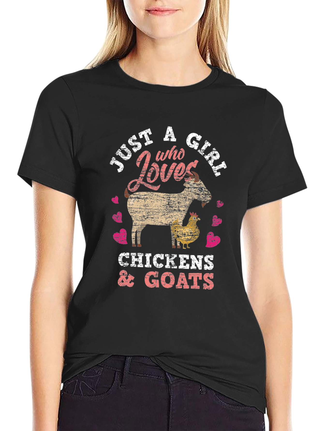 Just A Girl Who Loves Goats & Chickens T-Shirt