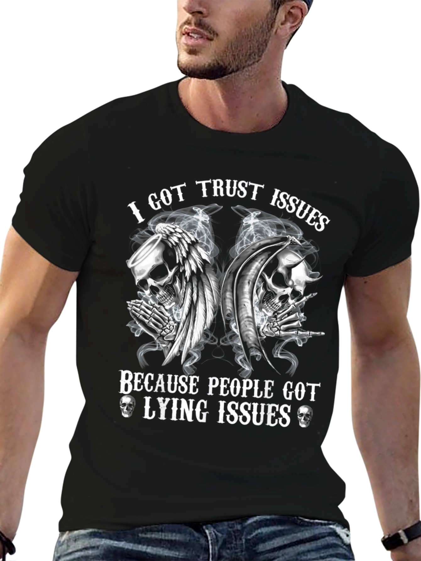 I Got Trust Issues Skull Graphic Tee