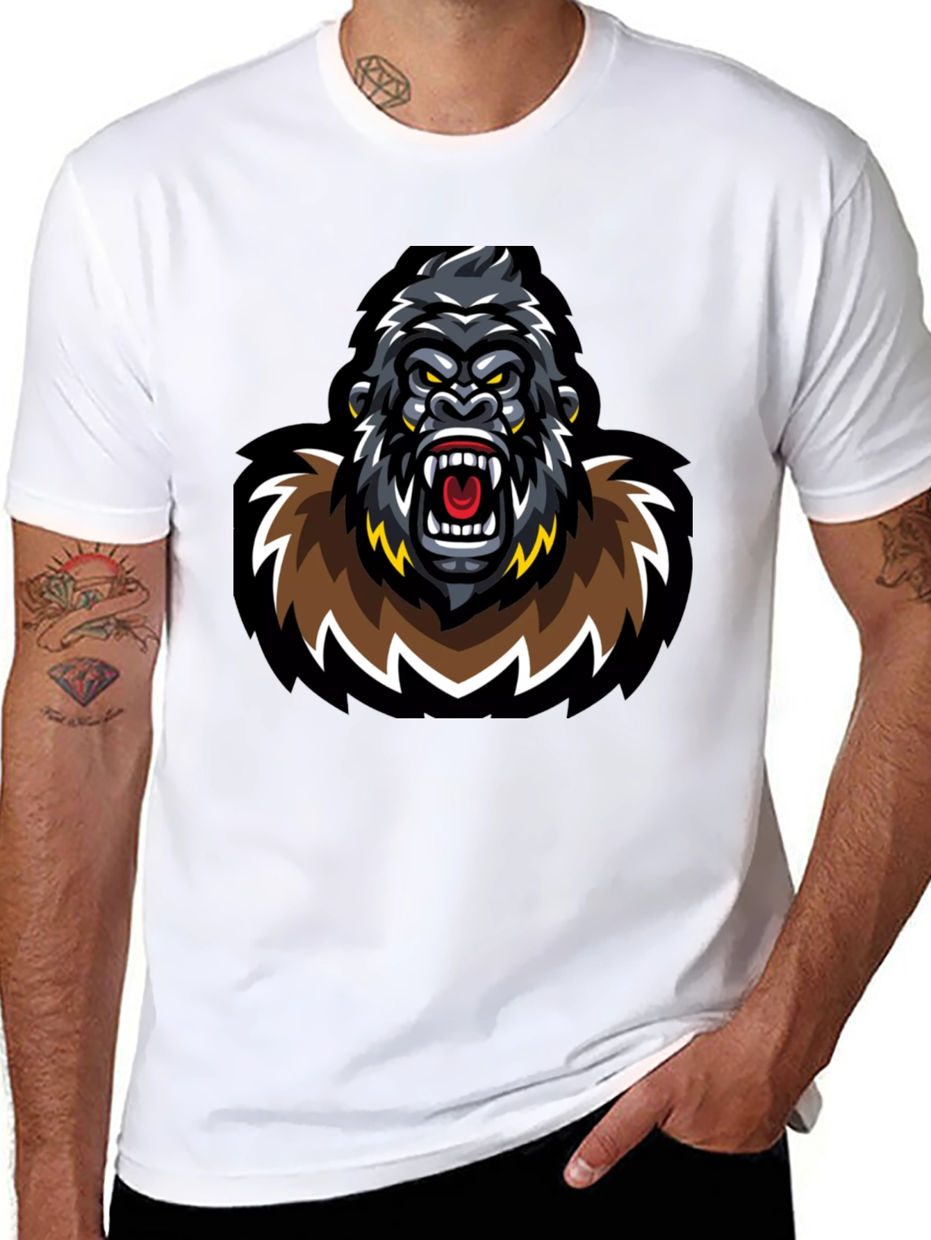 Fierce Gorilla Graphic T-Shirt - Black