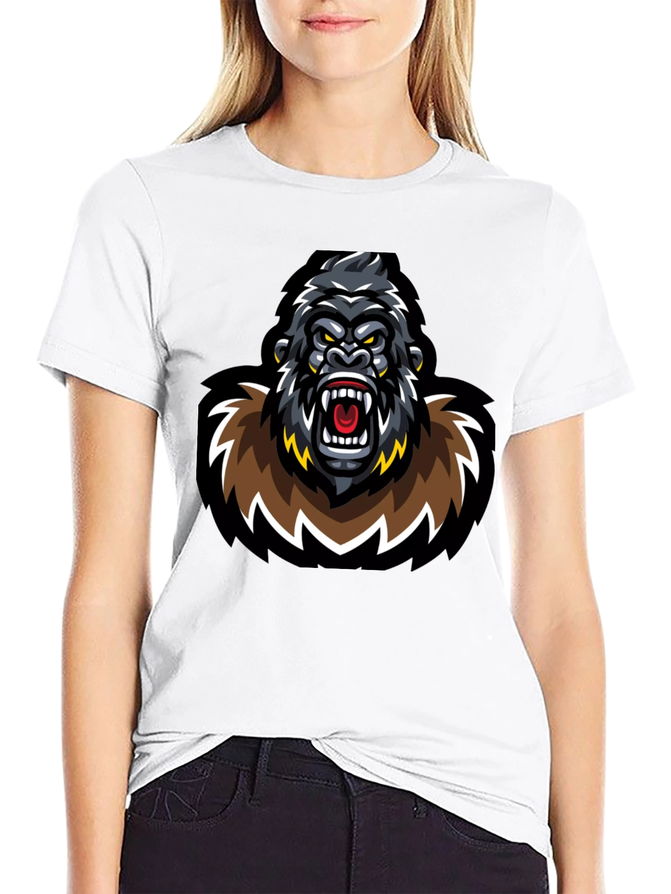 Fierce Gorilla Graphic T-Shirt - Black