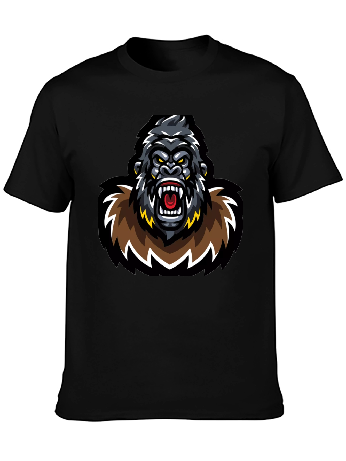 Fierce Gorilla Graphic T-Shirt - Black