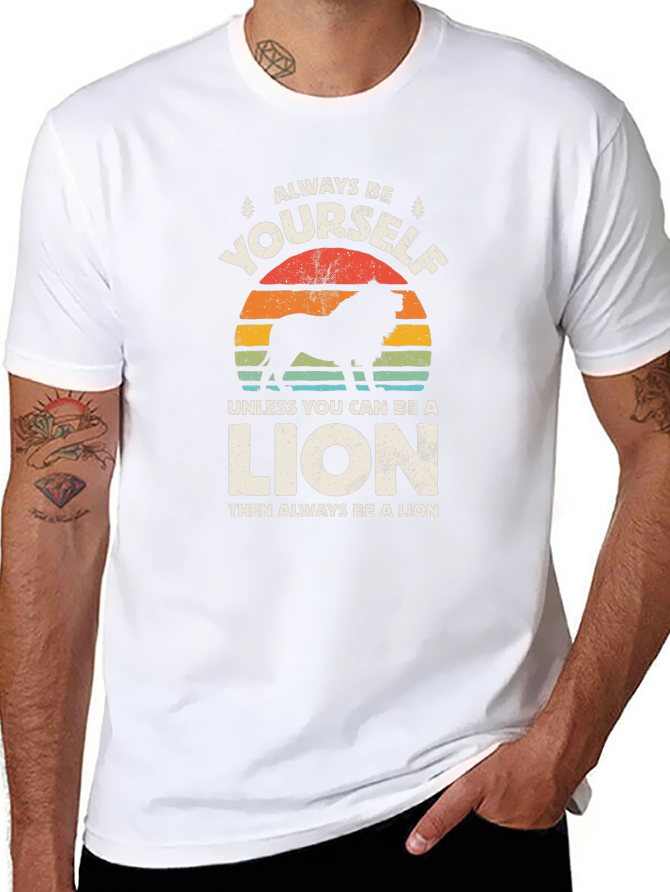 Always Be Yourself Lion Graphic T-Shirt