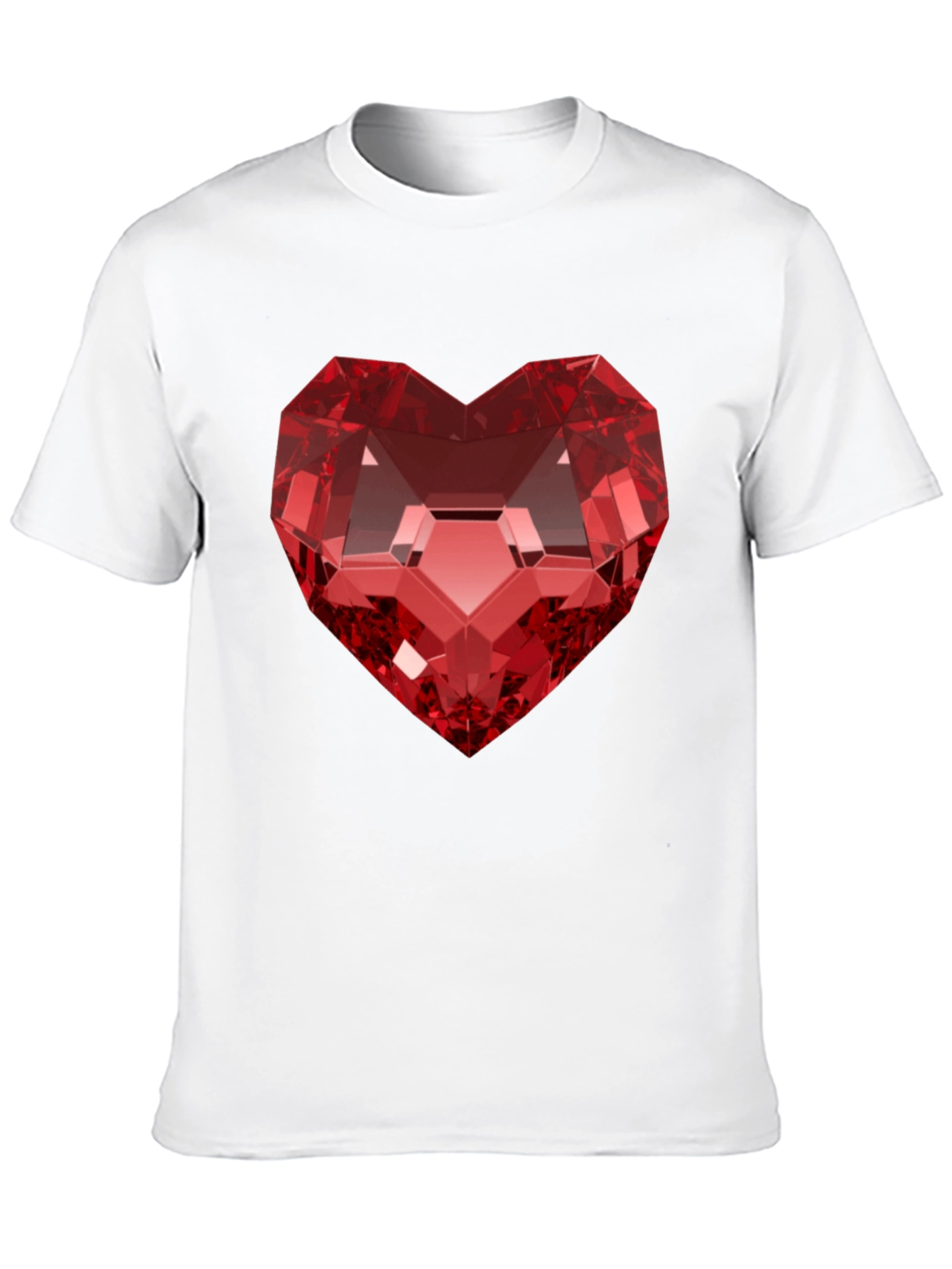 Red Heart Gem Black T-Shirt
