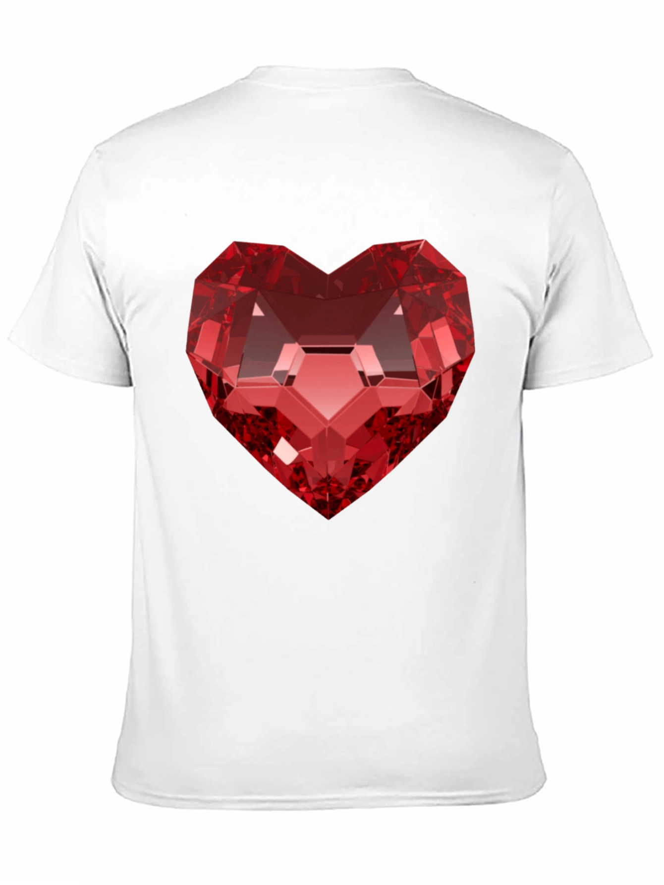Red Heart Gem Black T-Shirt