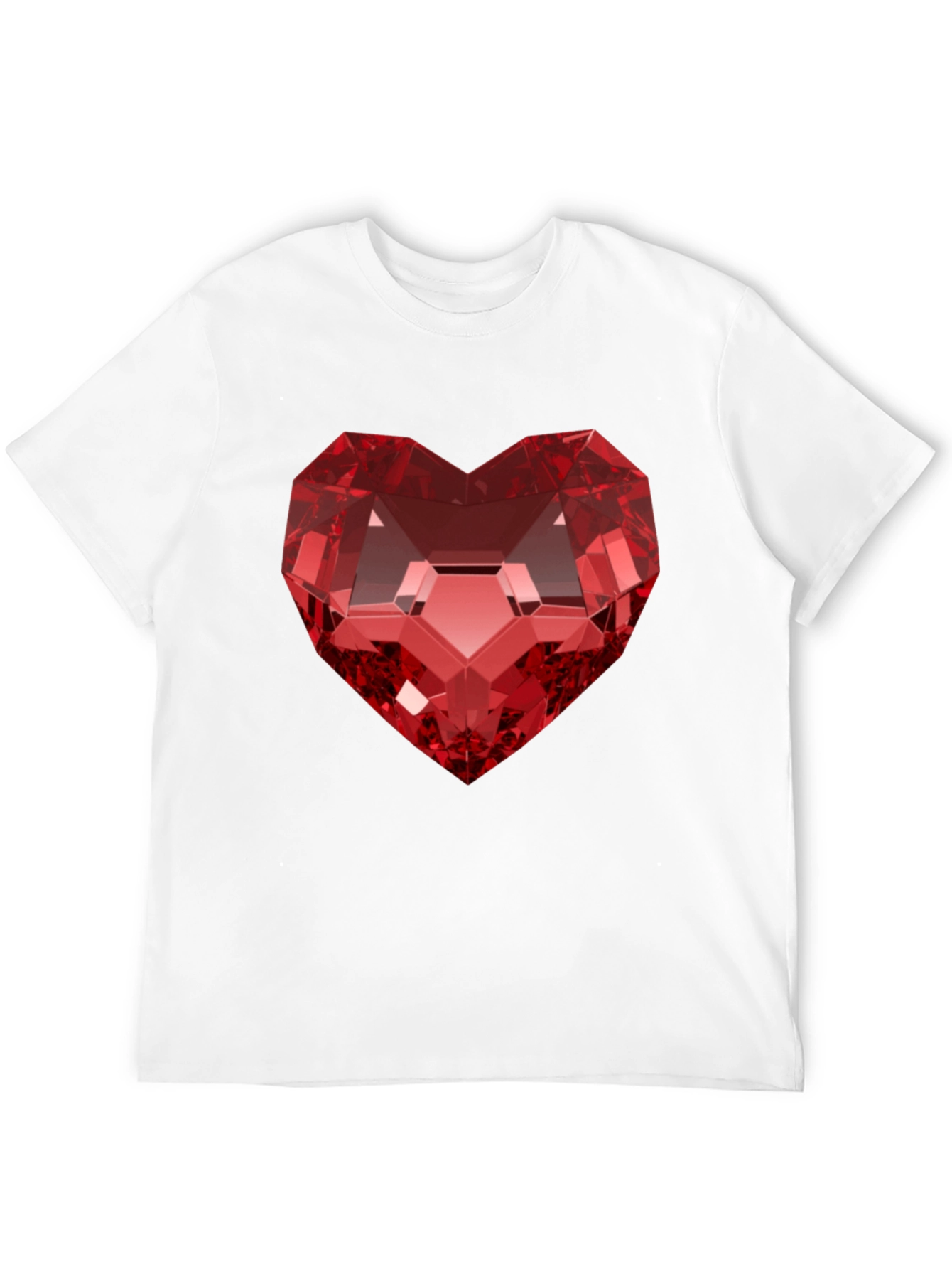 Red Heart Gem Black T-Shirt