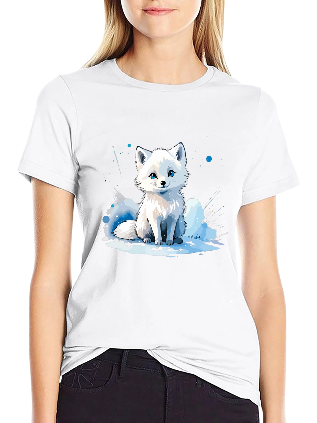Arctic Fox Graphic Tee - Black Cotton Blend