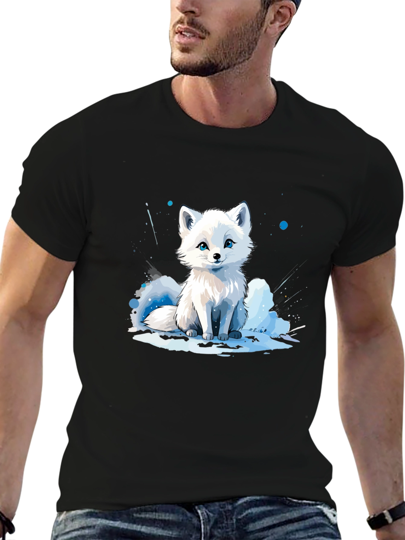 Arctic Fox Graphic Tee - Black Cotton Blend
