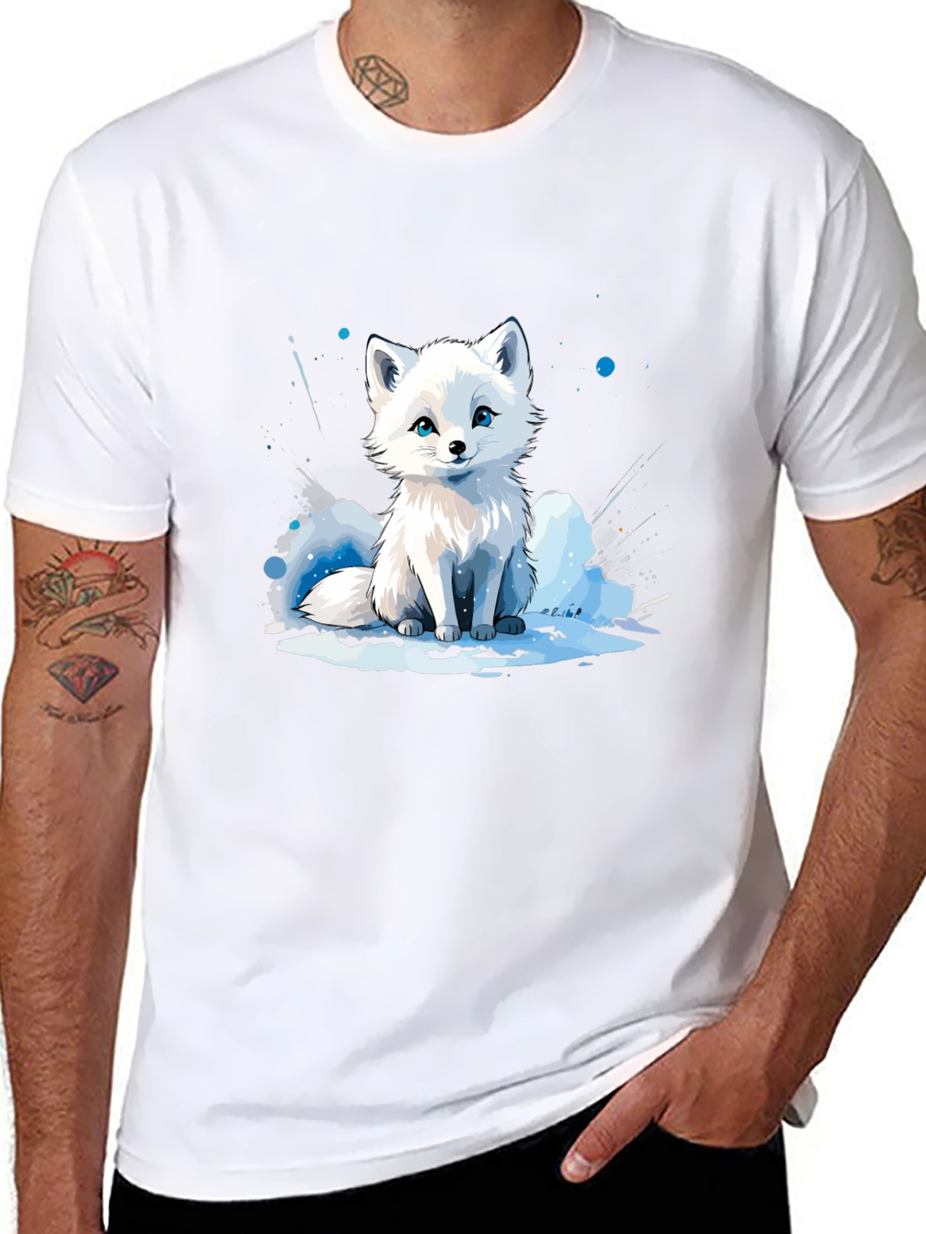 Arctic Fox Graphic Tee - Black Cotton Blend