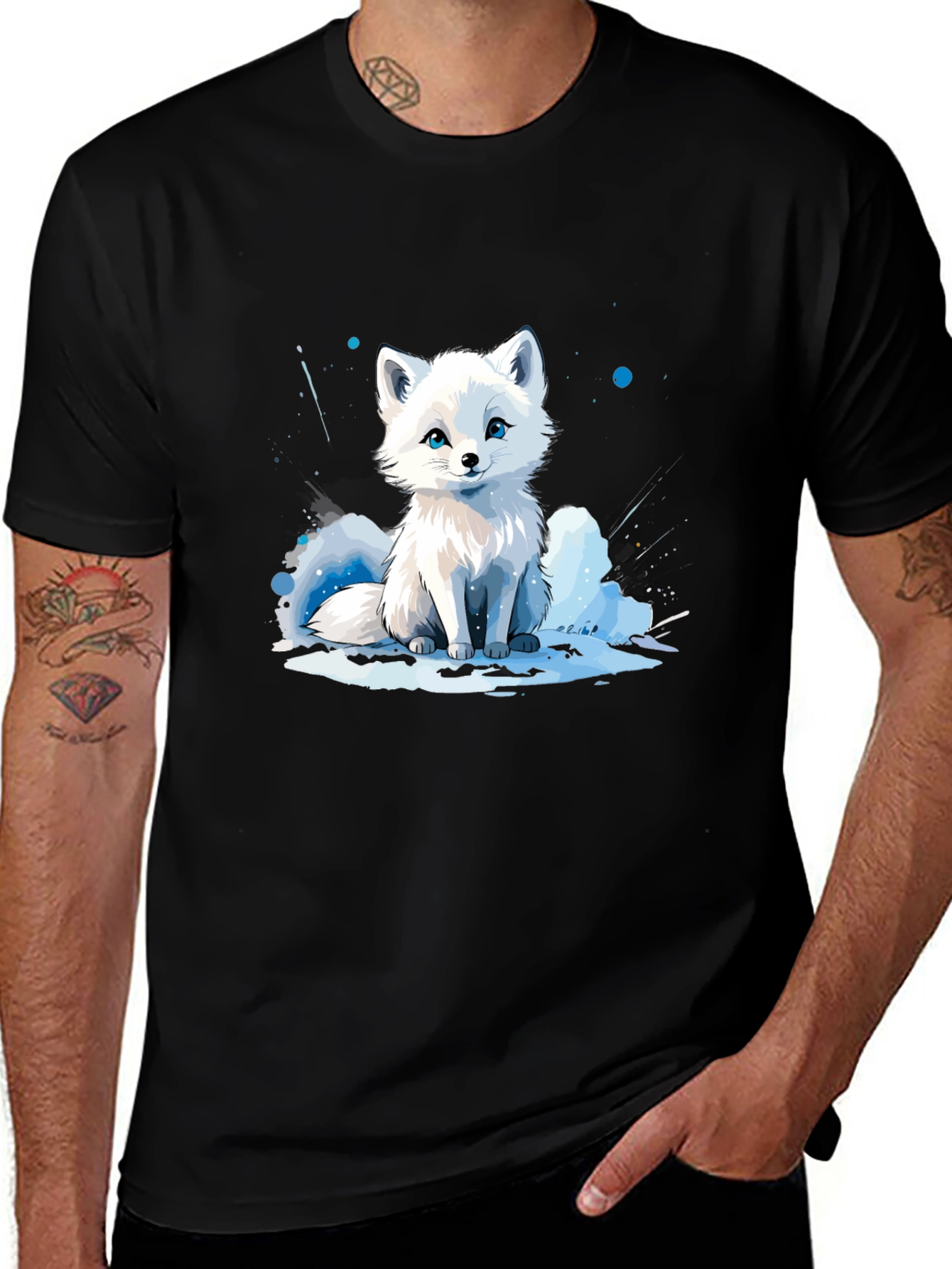 Arctic Fox Graphic Tee - Black Cotton Blend