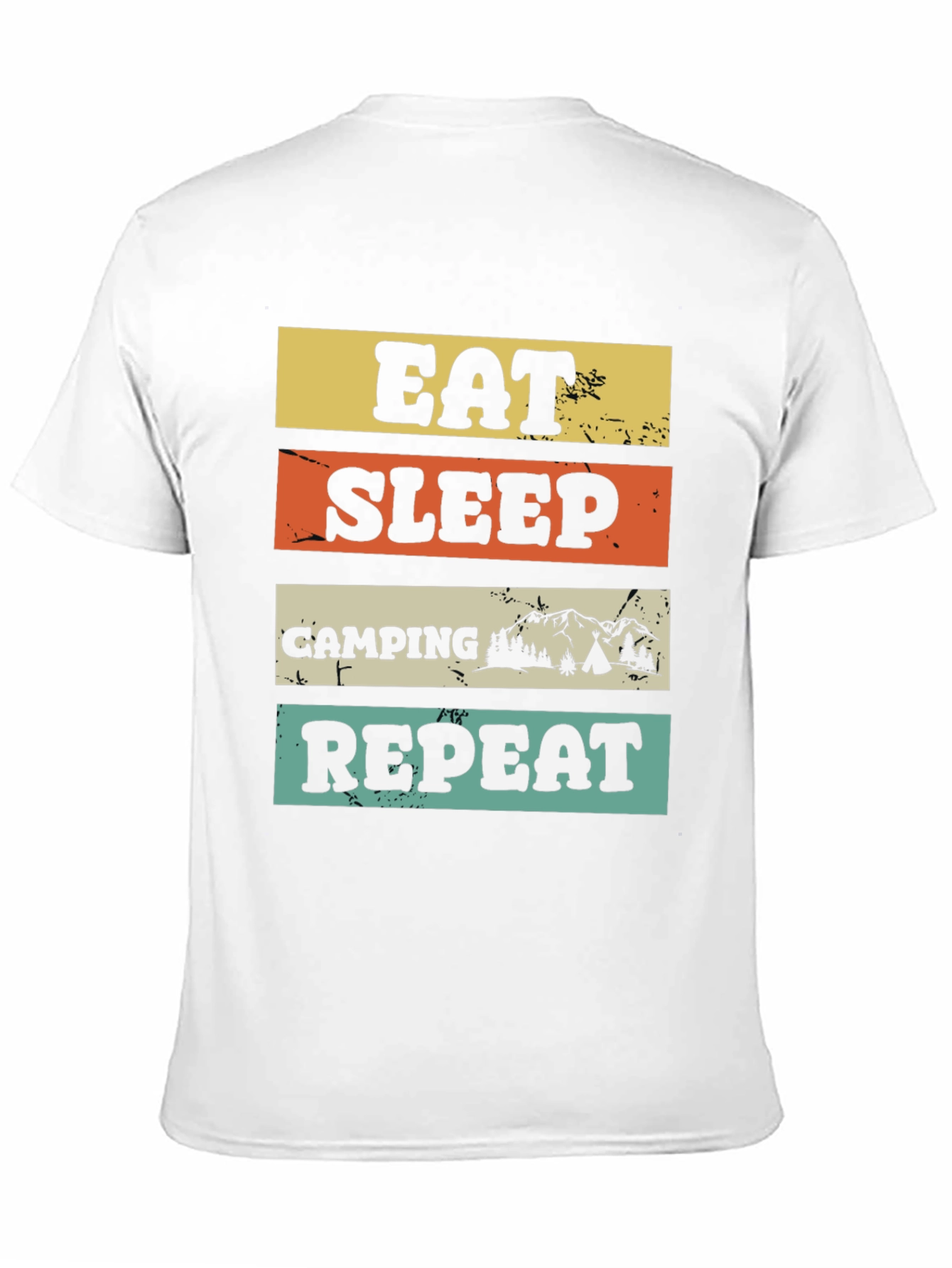 Eat Sleep Camping Repeat Black T-Shirt