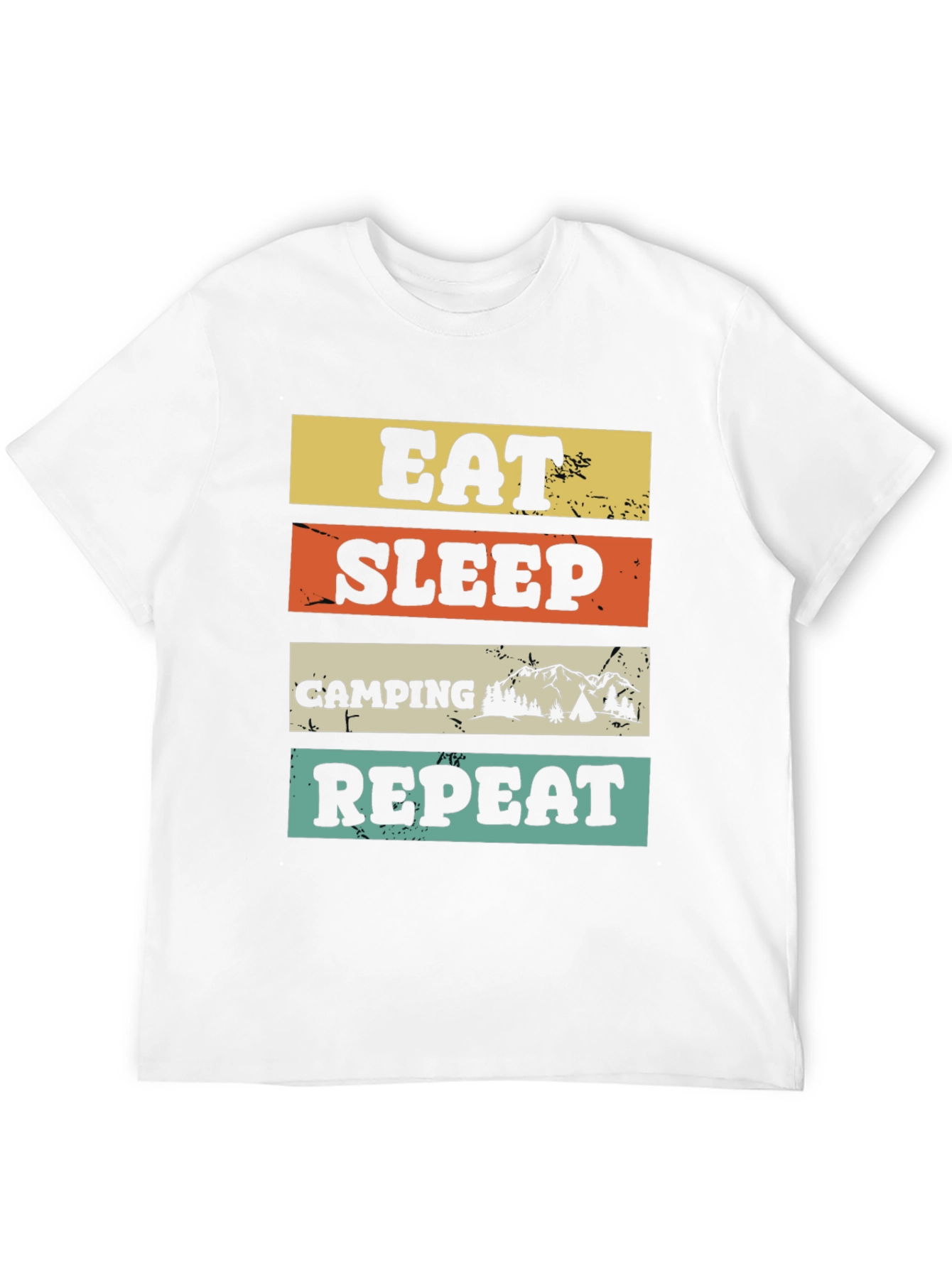 Eat Sleep Camping Repeat Black T-Shirt