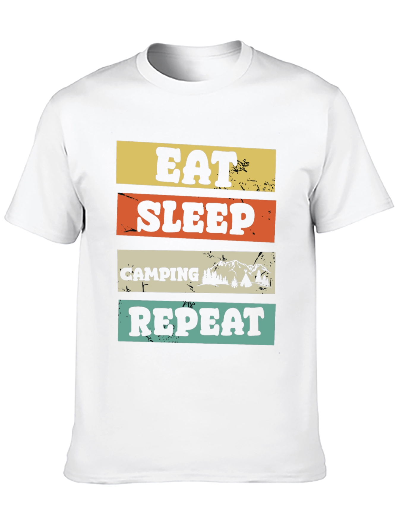 Eat Sleep Camping Repeat Black T-Shirt