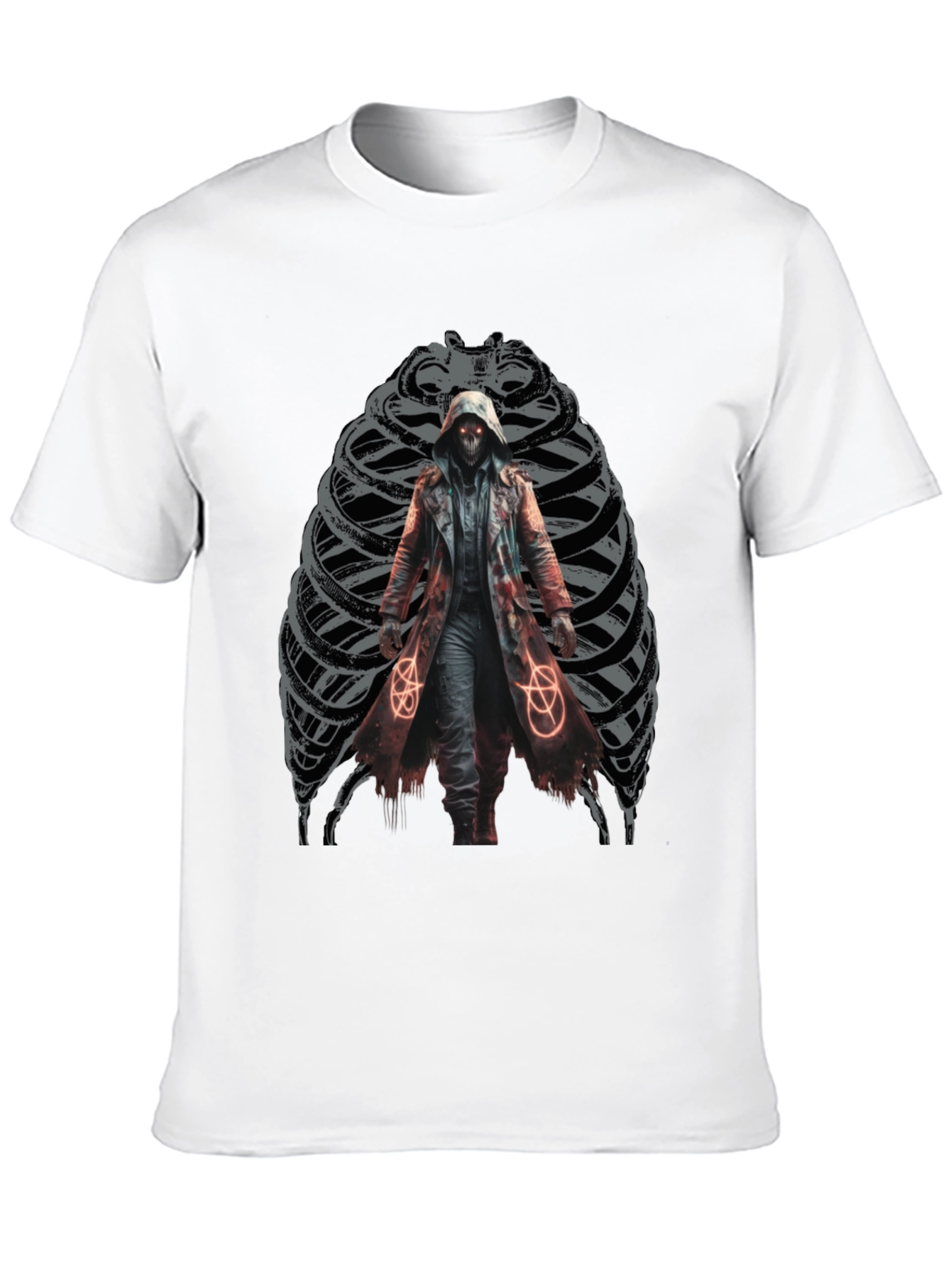 Grim Reaper Ribcage Graphic T-Shirt - Dark Gothic Style