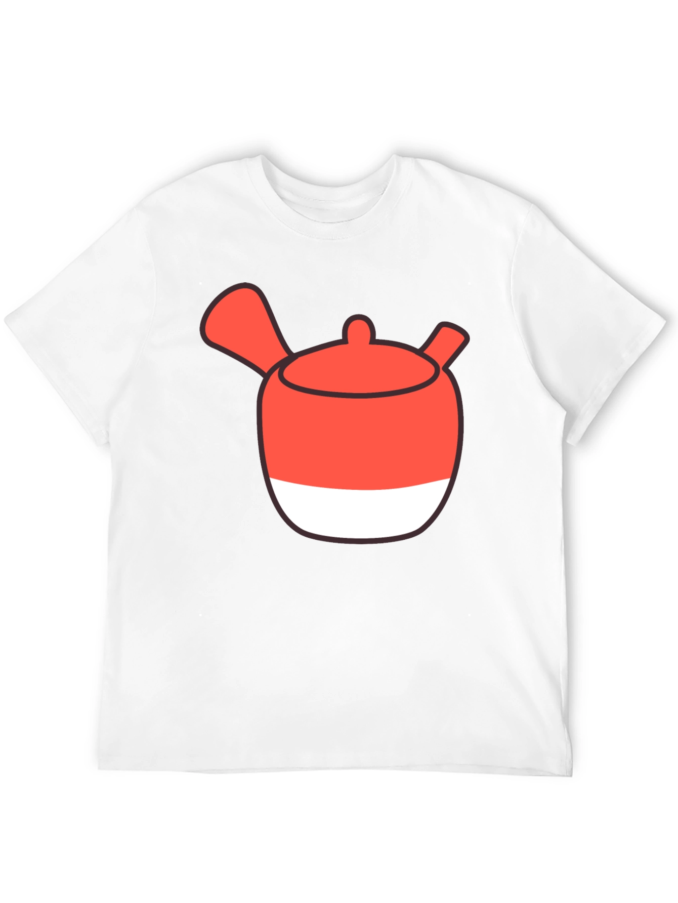 Whimsical Tea Pot Graphic Tee - Casual Black T-Shirt