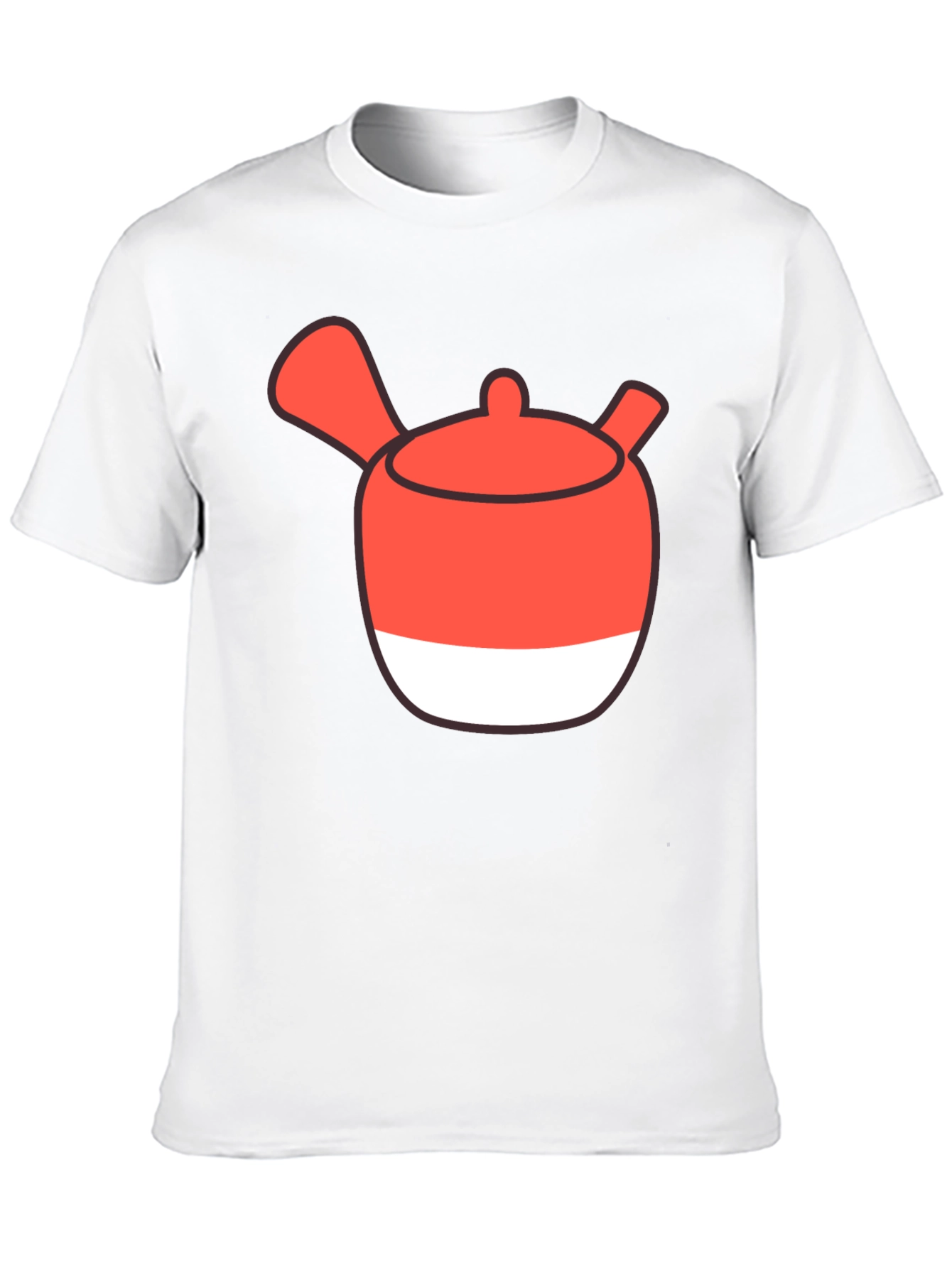 Whimsical Tea Pot Graphic Tee - Casual Black T-Shirt