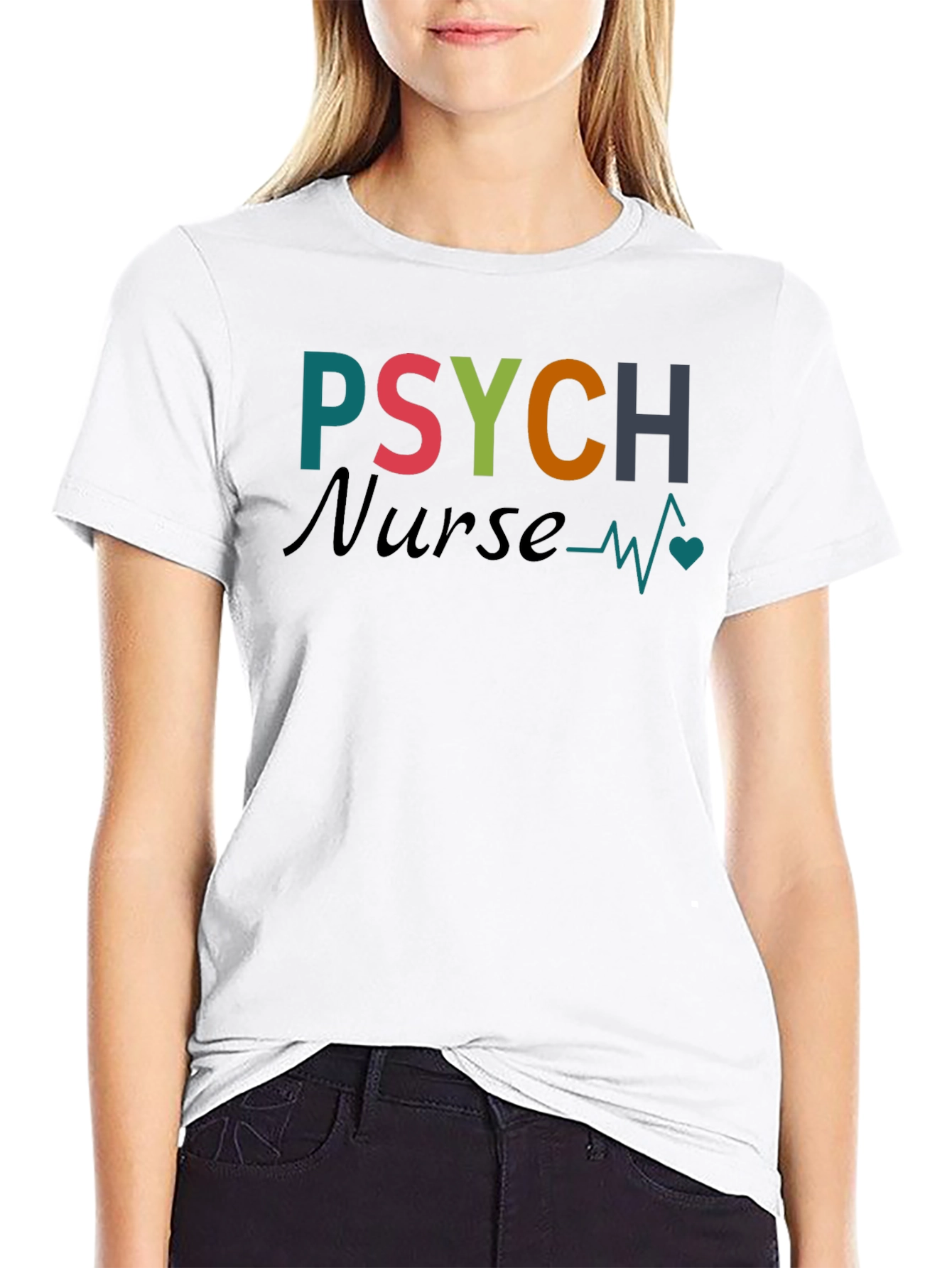 Psych Nurse T-Shirt: Heartbeat Design