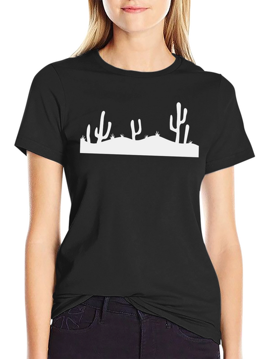 Cactus Silhouette Graphic T-Shirt - Black