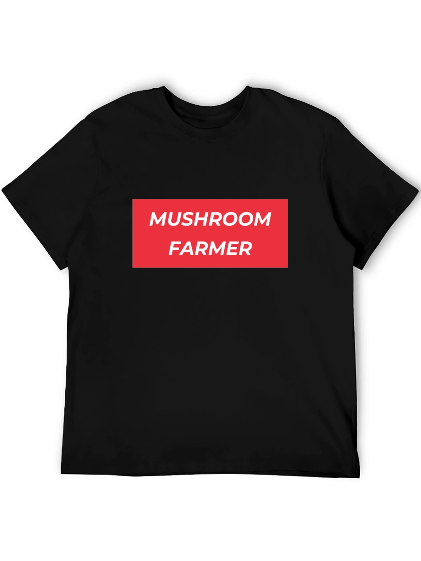 Mushroom Farmer Graphic Tee - Bold Red Text