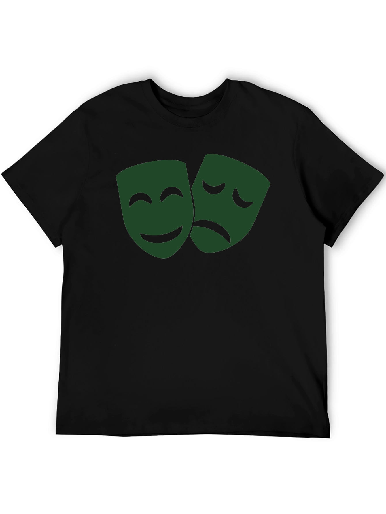 Drama Mask Graphic Tee - Black Cotton Blend
