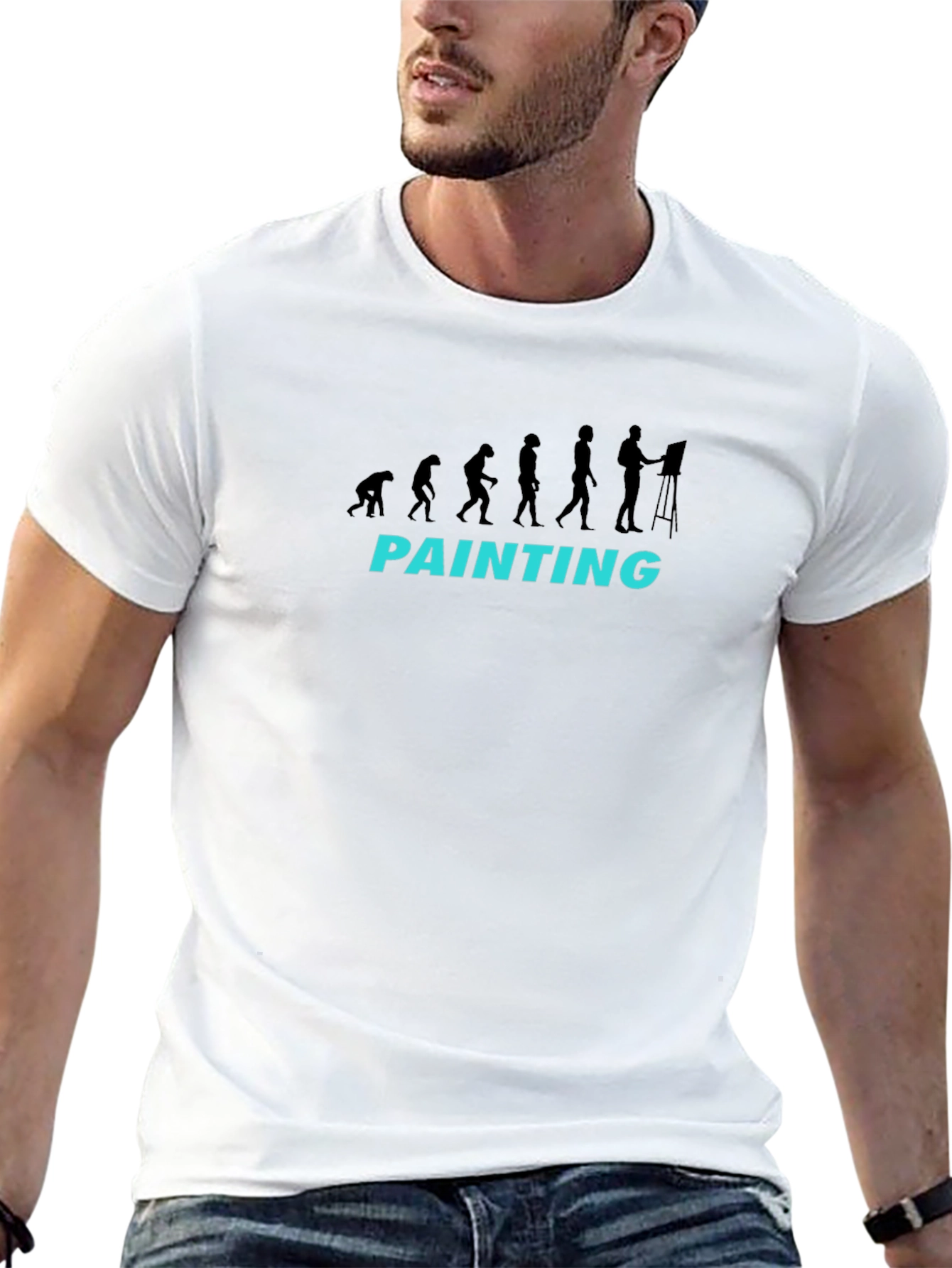 Evolution of Painting Black T-Shirt
