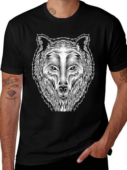 Black Wolf Graphic Tee - Mens Fashion