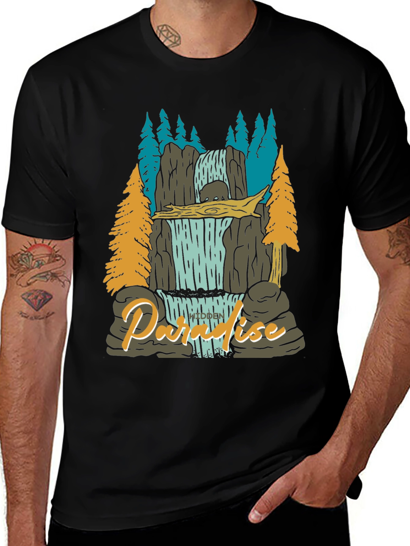 Paradise Falls Mens Graphic Tee