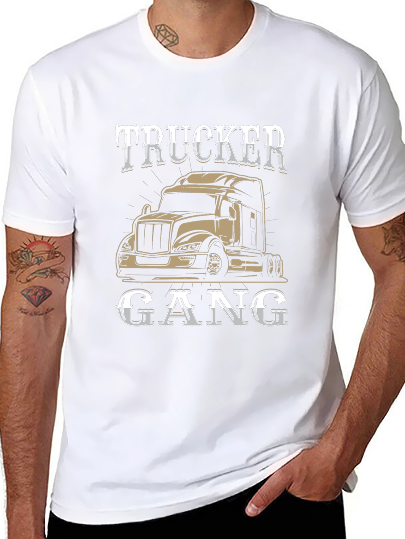 Trucker Gang T-Shirt - Bold Graphic Tee