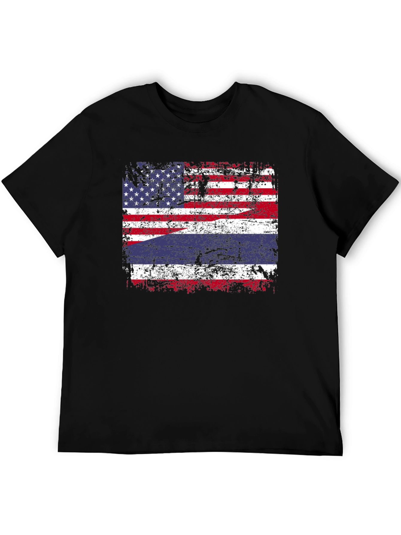 USA Thailand Flag Graphic Tee - Distressed Print T-Shirt