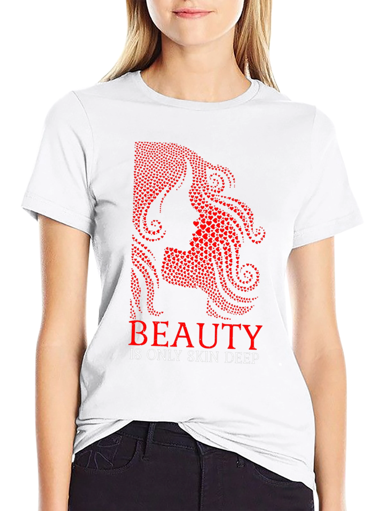 Beauty Skin Deep Heart Graphic Tee - Black