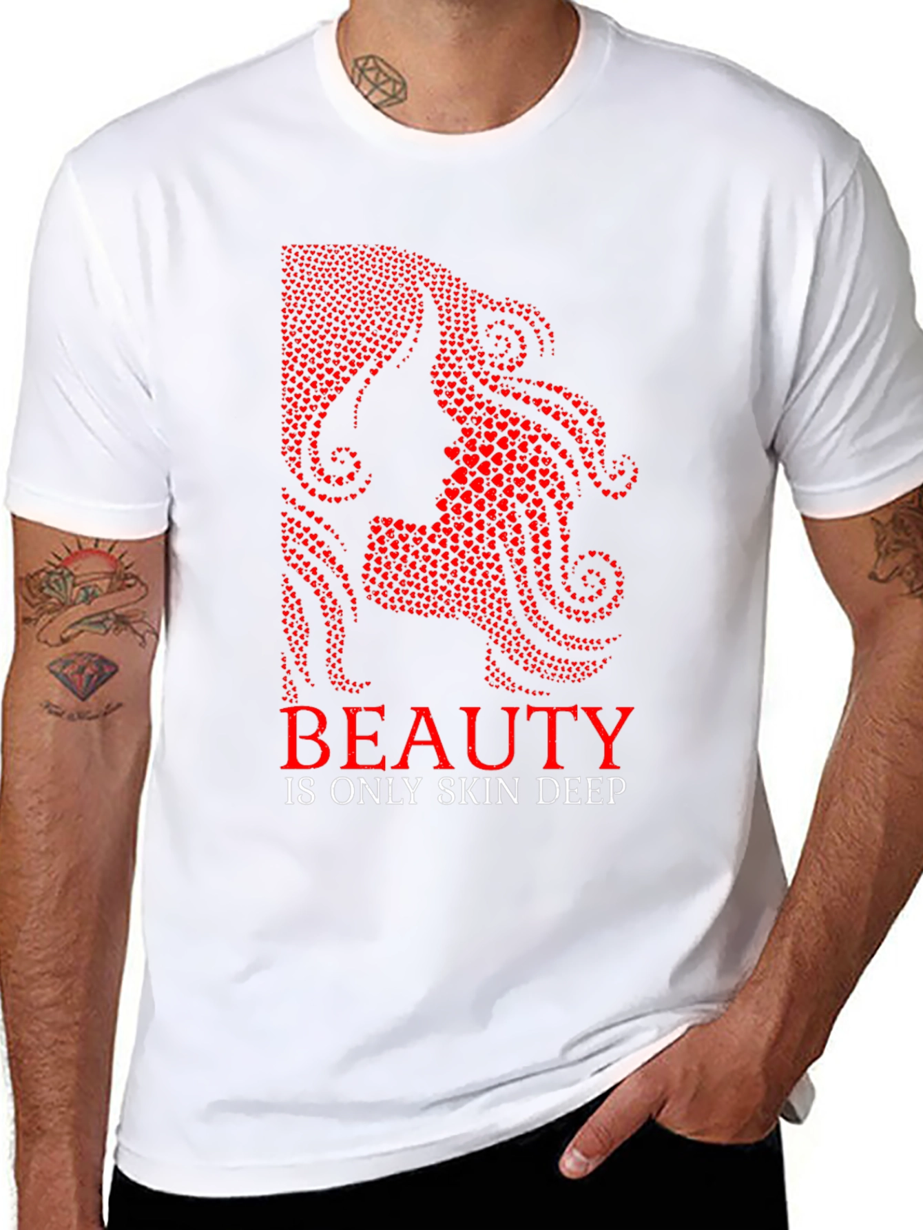 Beauty Skin Deep Heart Graphic Tee - Black